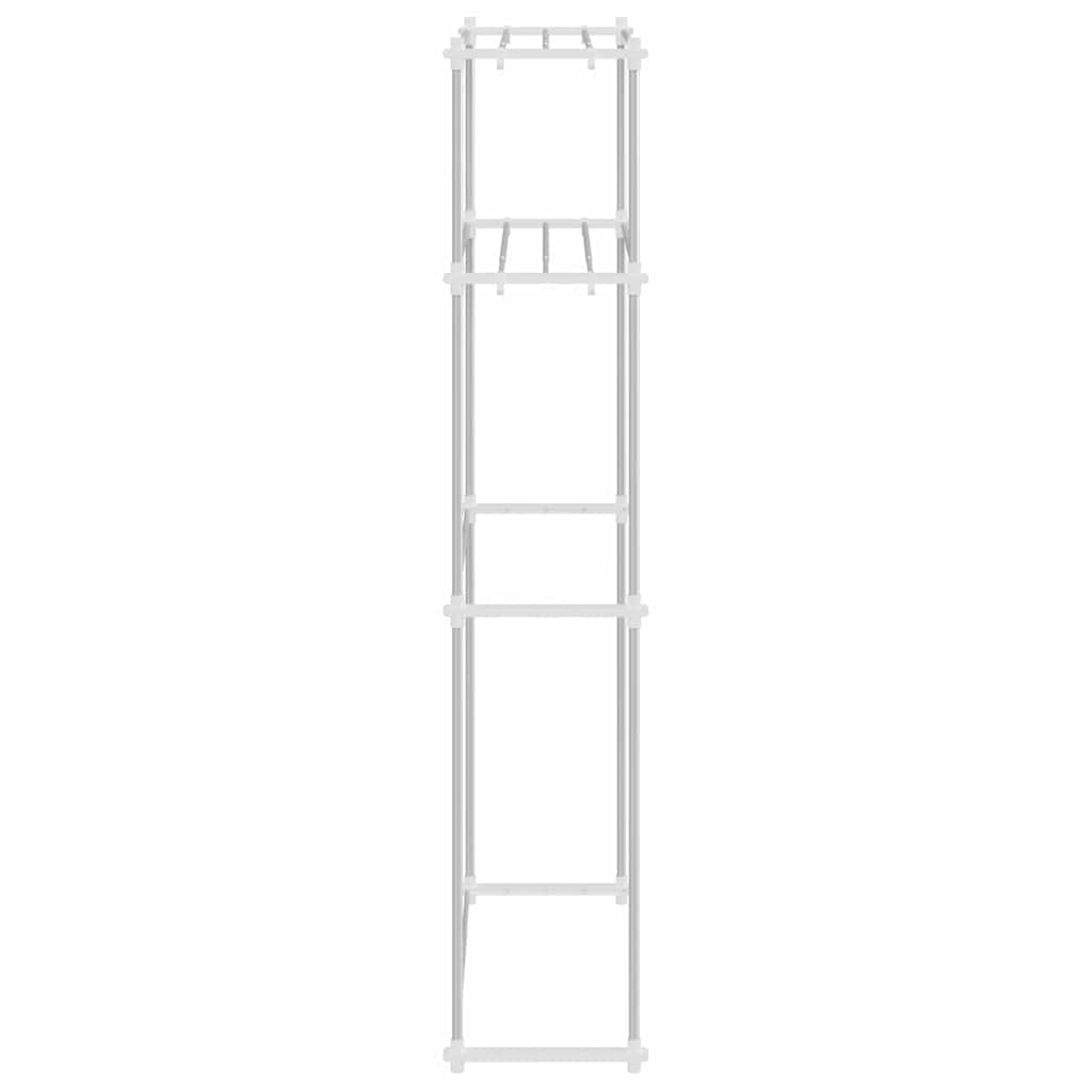 Waschmaschinenregal mit Regal Weiß 63 x 27 x 136 cm Aluminium