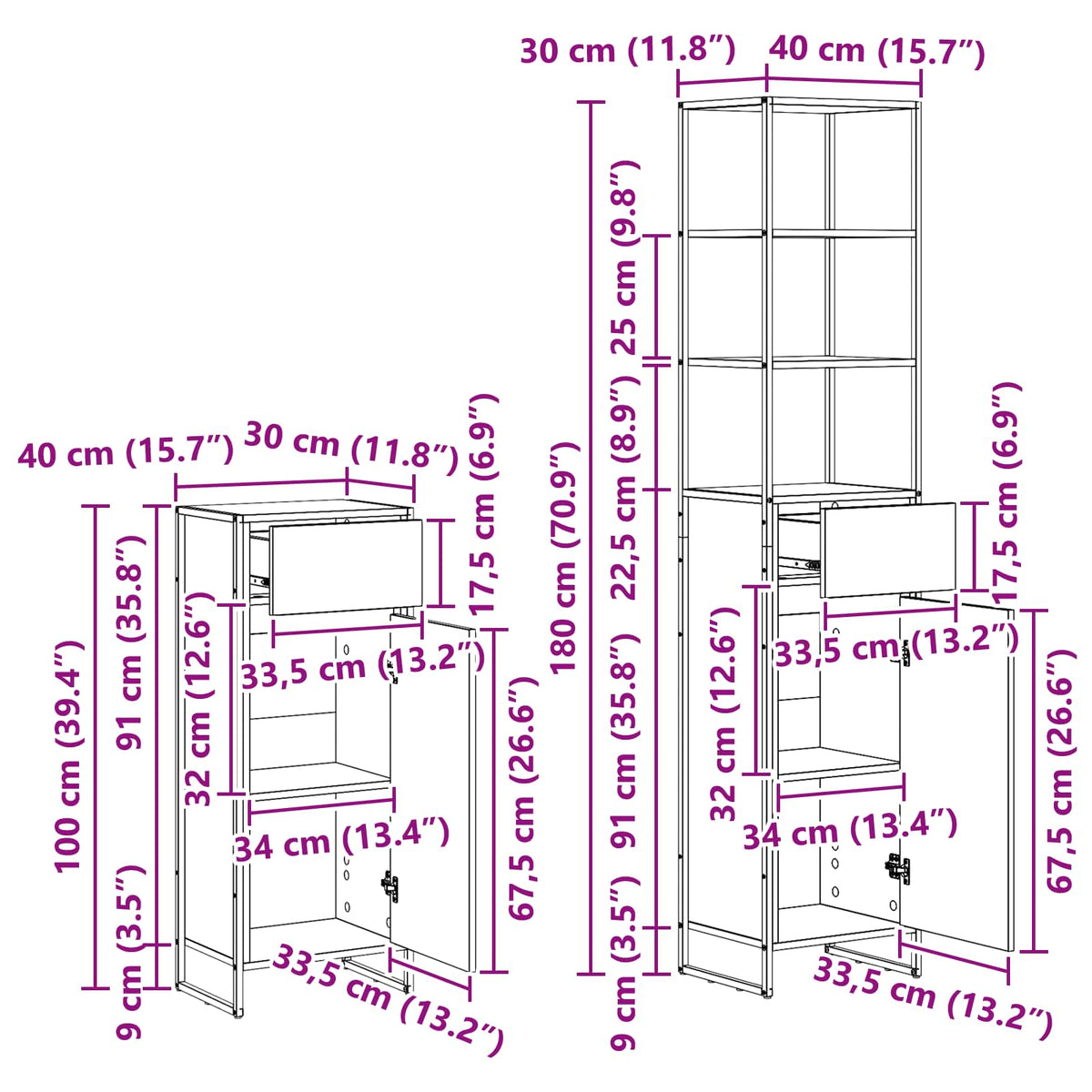 Badezimmermöbel-Set 4 Stk. Sonoma-Eiche Holzwerkstoff