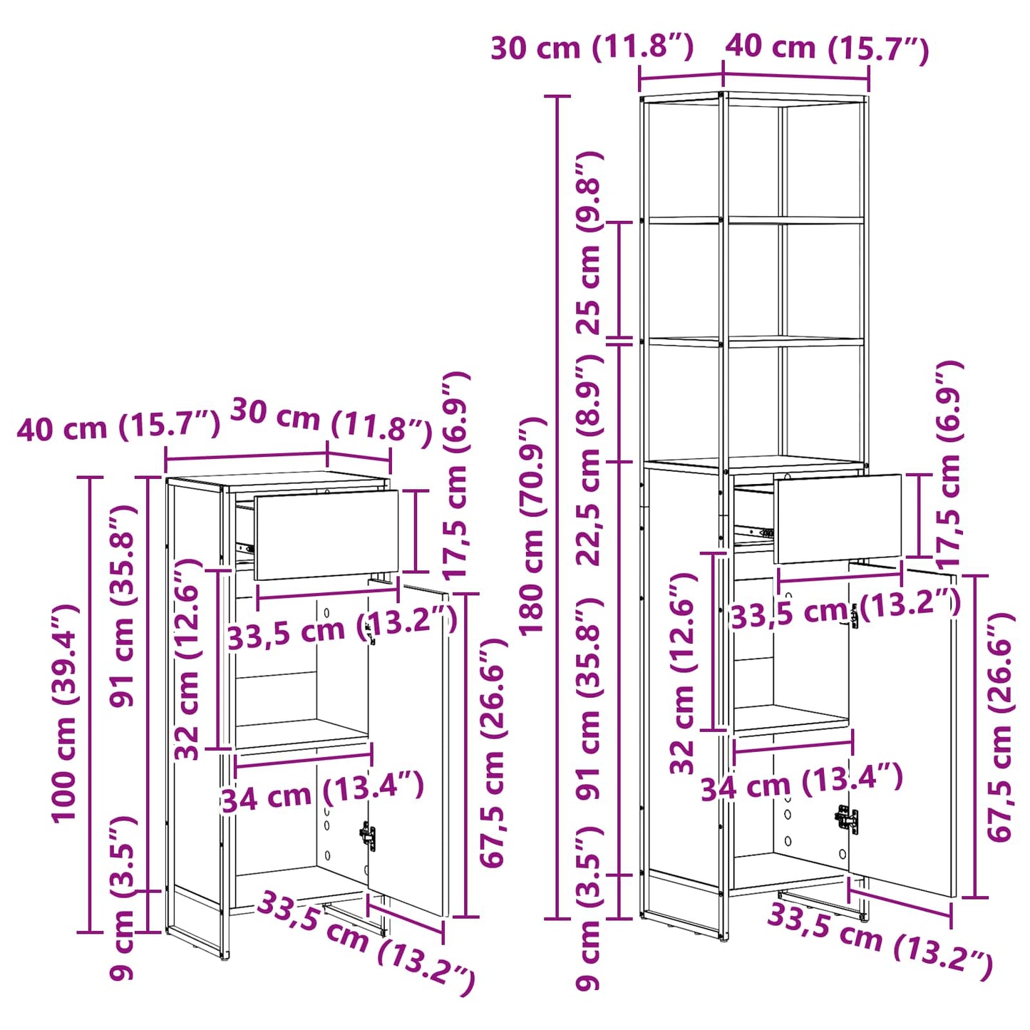 Badezimmermöbel-Set 4 stk. Sonoma-Eiche Holzwerkstoff