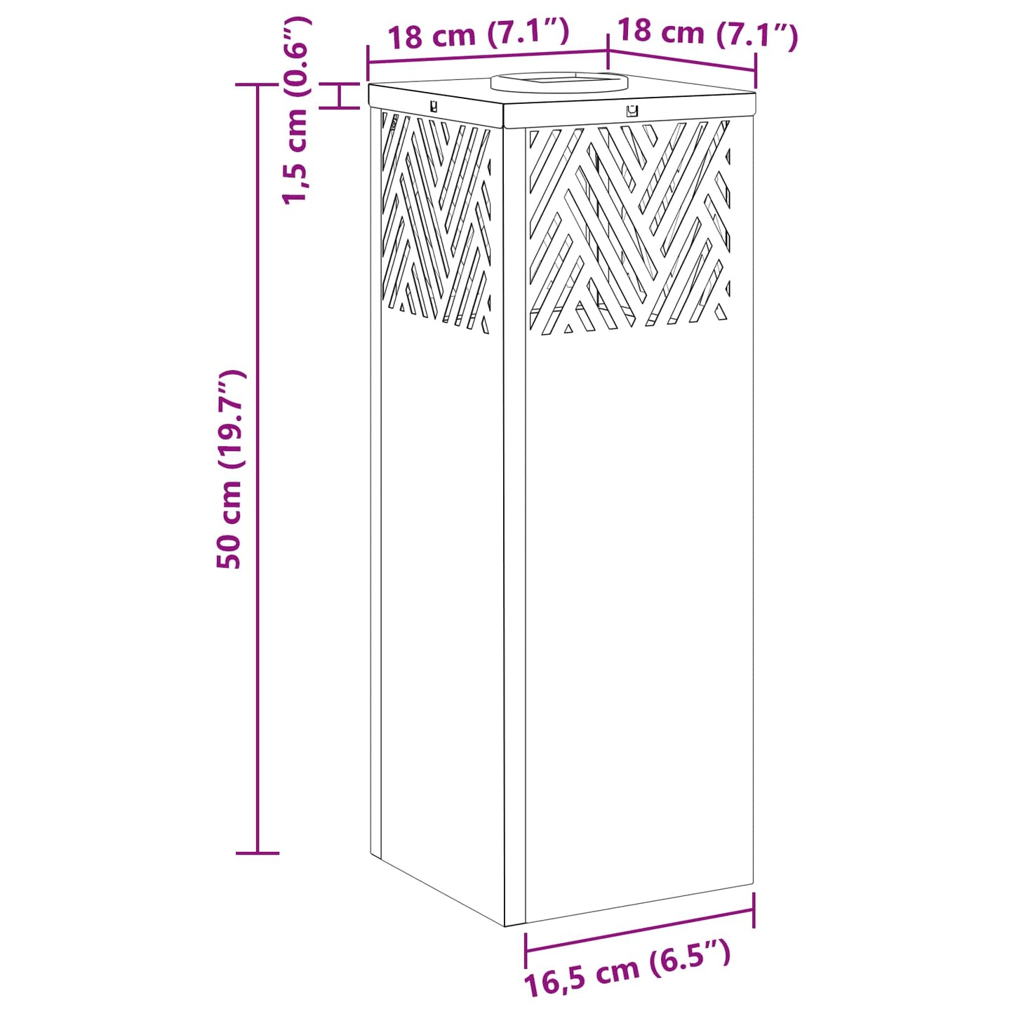 Solar LED Weg Licht 2 stk. Warmes Weiß 18 x 18 x 50 cm
