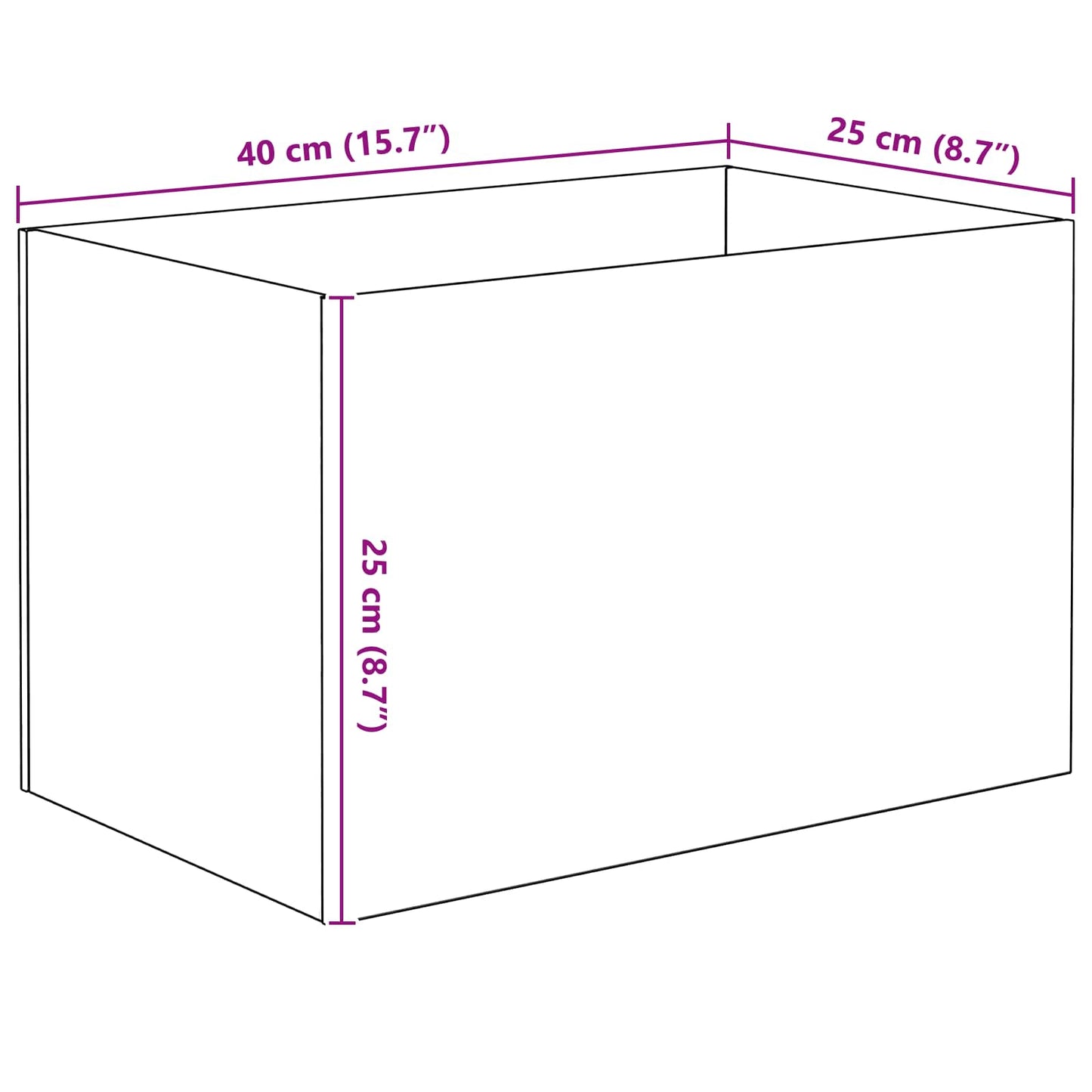 Aquarium mit Speicher Transparent 40 x 25 x 25 cm Glas