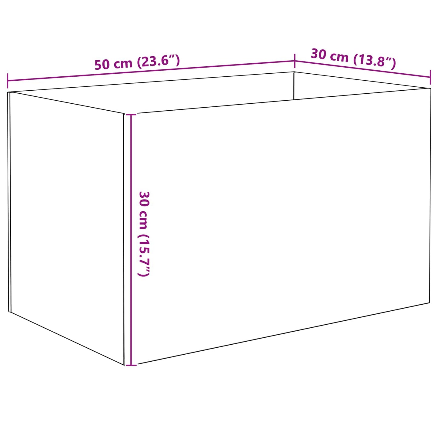 Aquarium mit Speicher Transparent 50 x 30 x 30 cm Glas