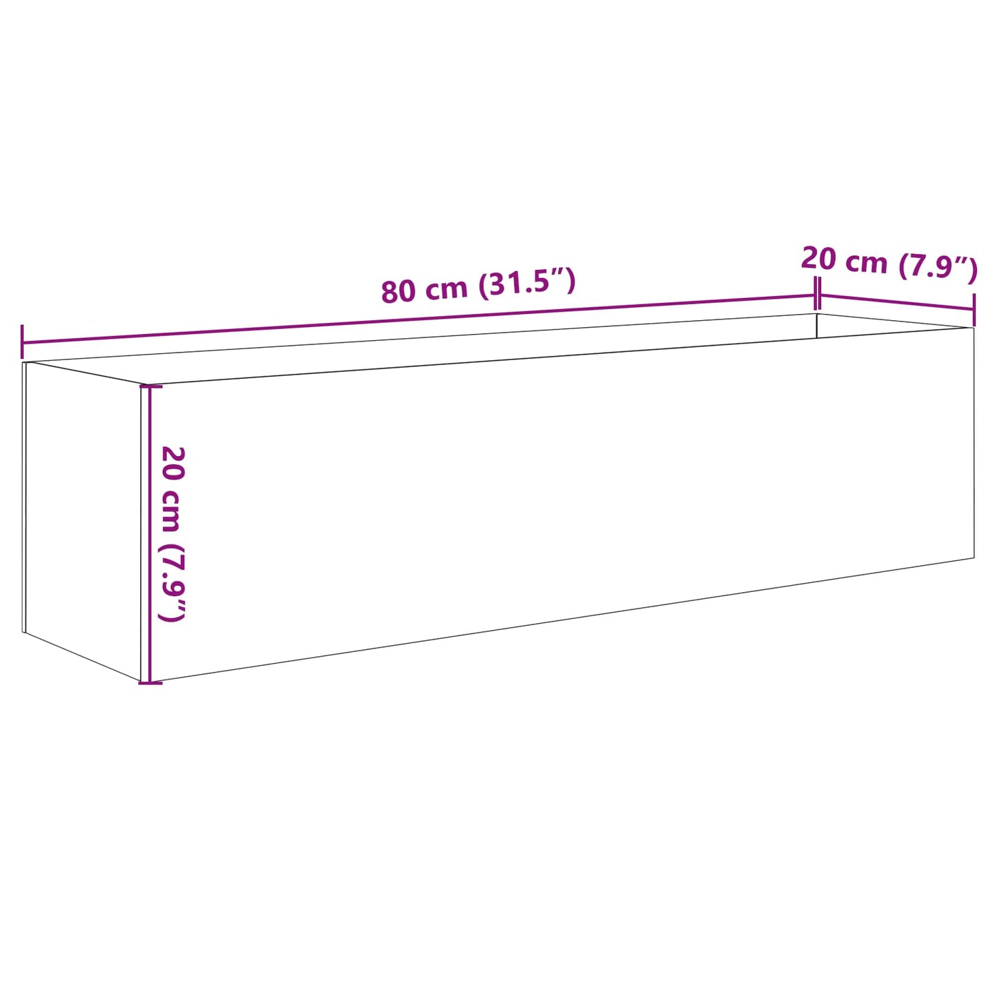 Aquarium mit Speicher Transparent 80 x 20 x 20 cm Glas