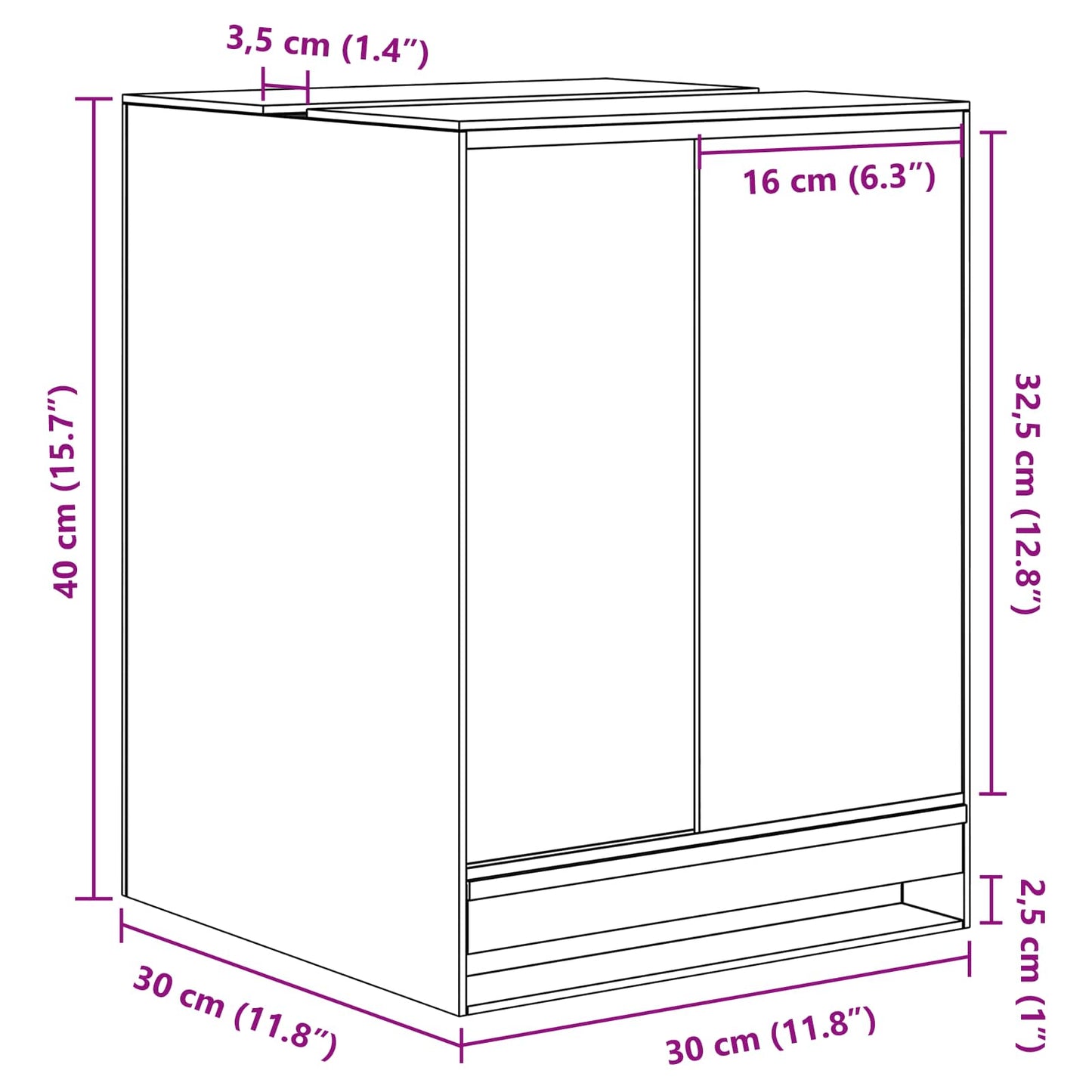 Terrarium mit Speicher Transparent 30 x 30 x 40 cm Glas