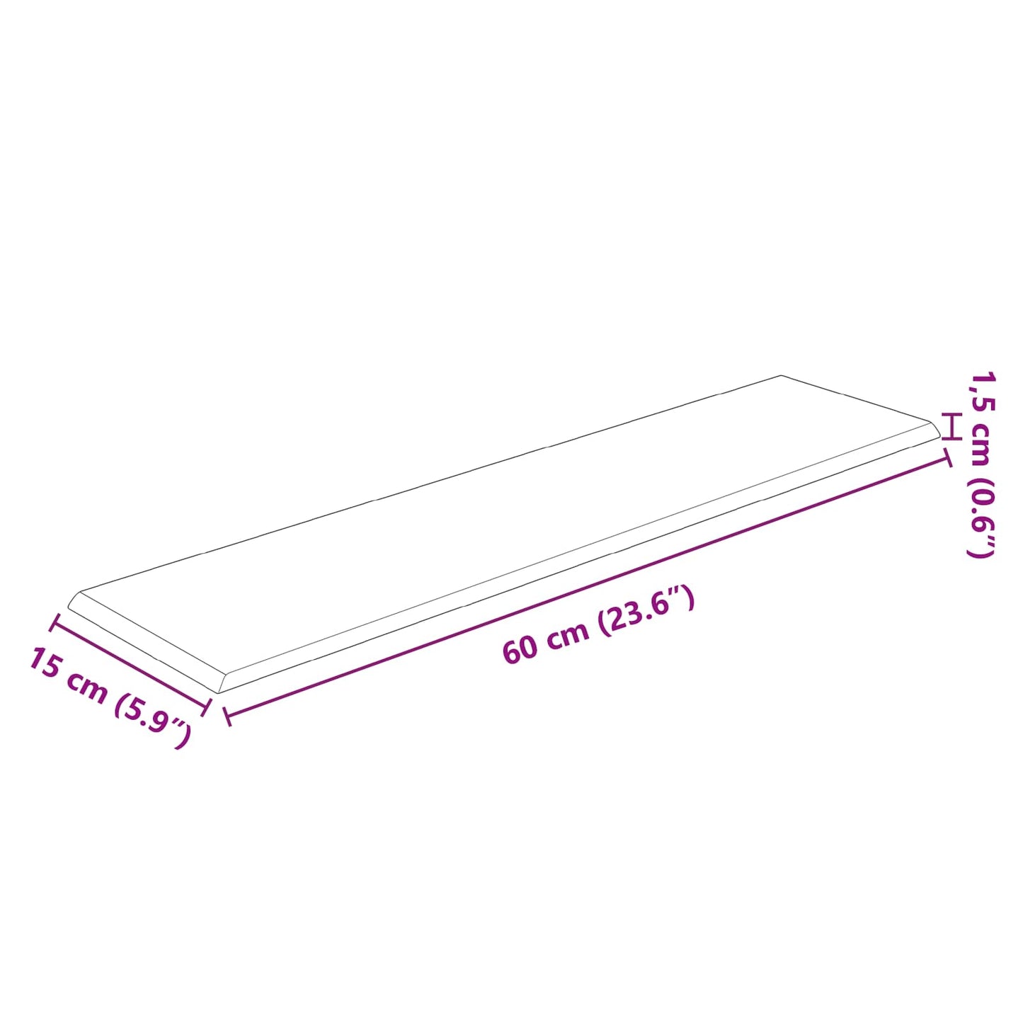 Wandkopfteilen 12 Stk. 60 x 15 cm Schwarz Stoff