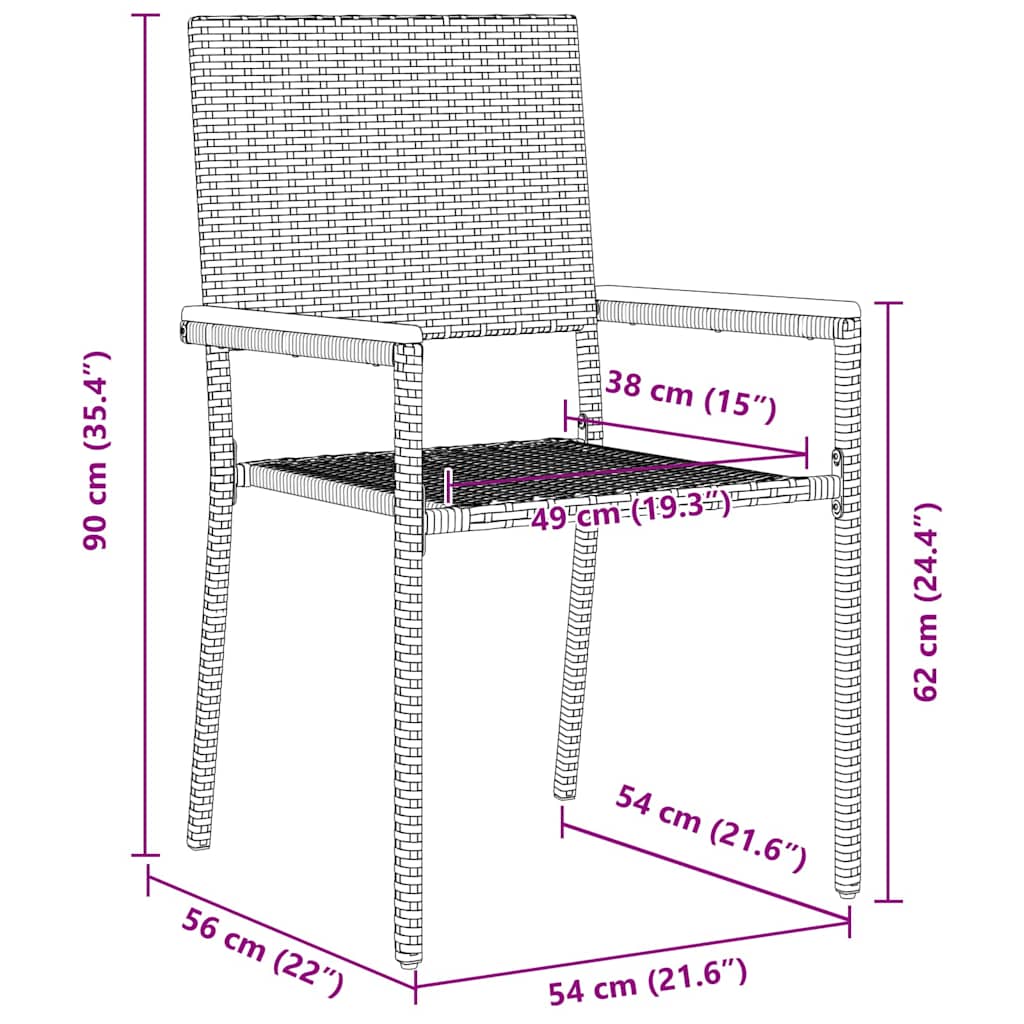 Garten Stapelstühle 4 stk. Beige Poly-Rattan