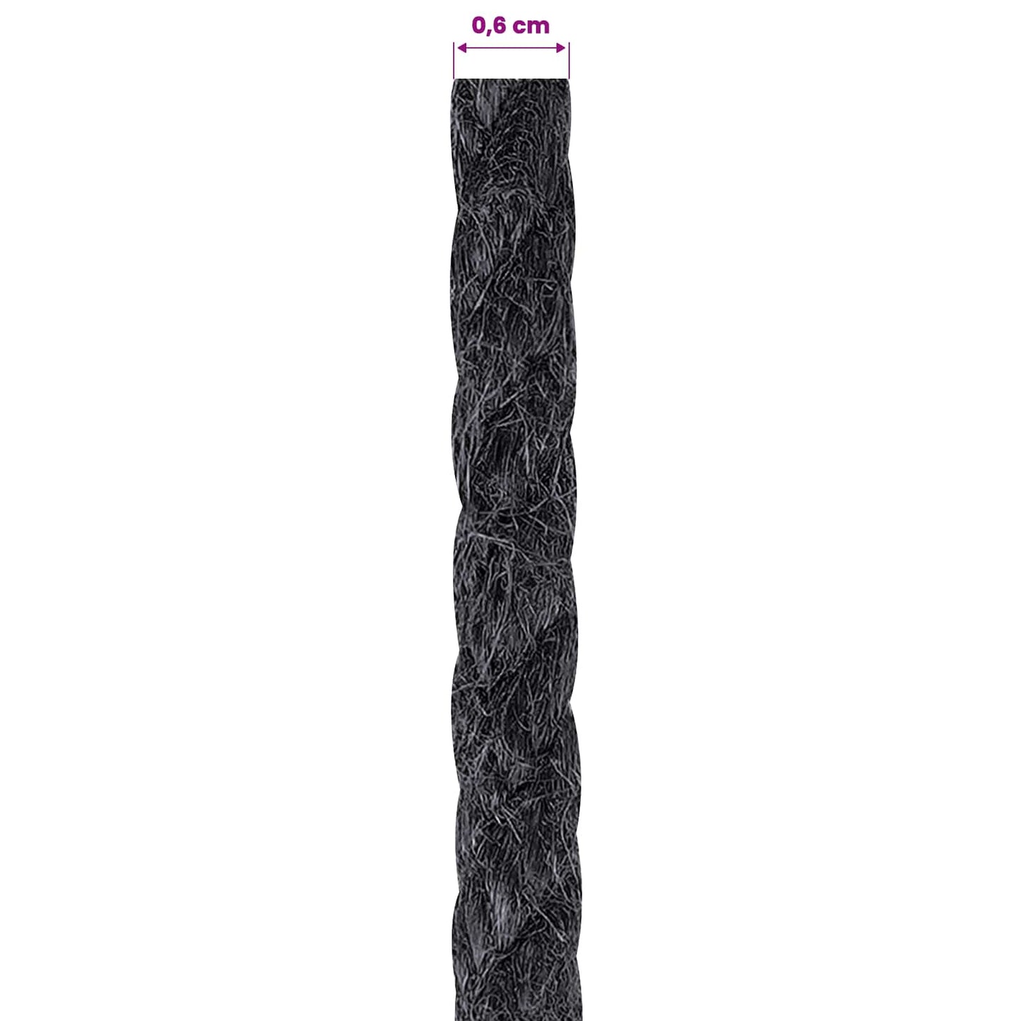 Juteseil 60 mm 500 m Schwarz 100% Tossa Jute