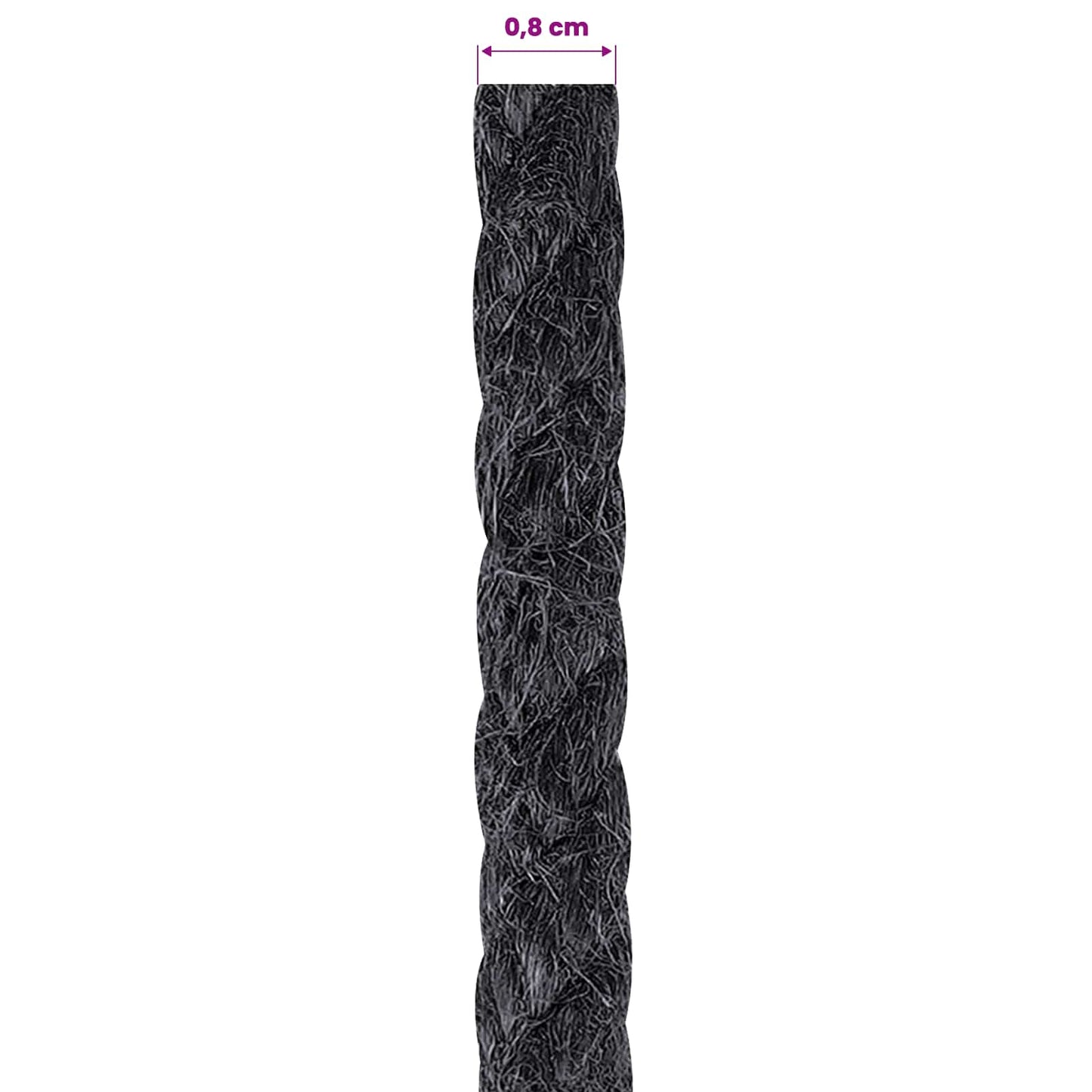 Juteseil 80 mm 100 m Schwarz 100% Tossa Jute