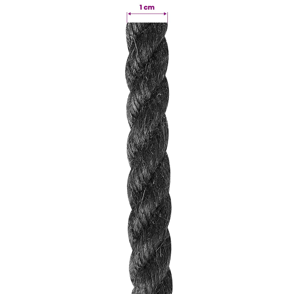 Juteseil 10 mm Schwarz 100% Tossa Jute