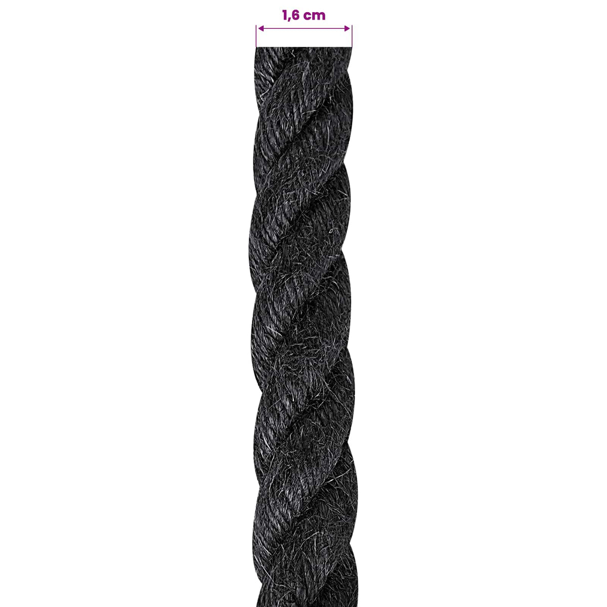 Juteseil 160 mm 100 m Schwarz 100% Tossa Jute