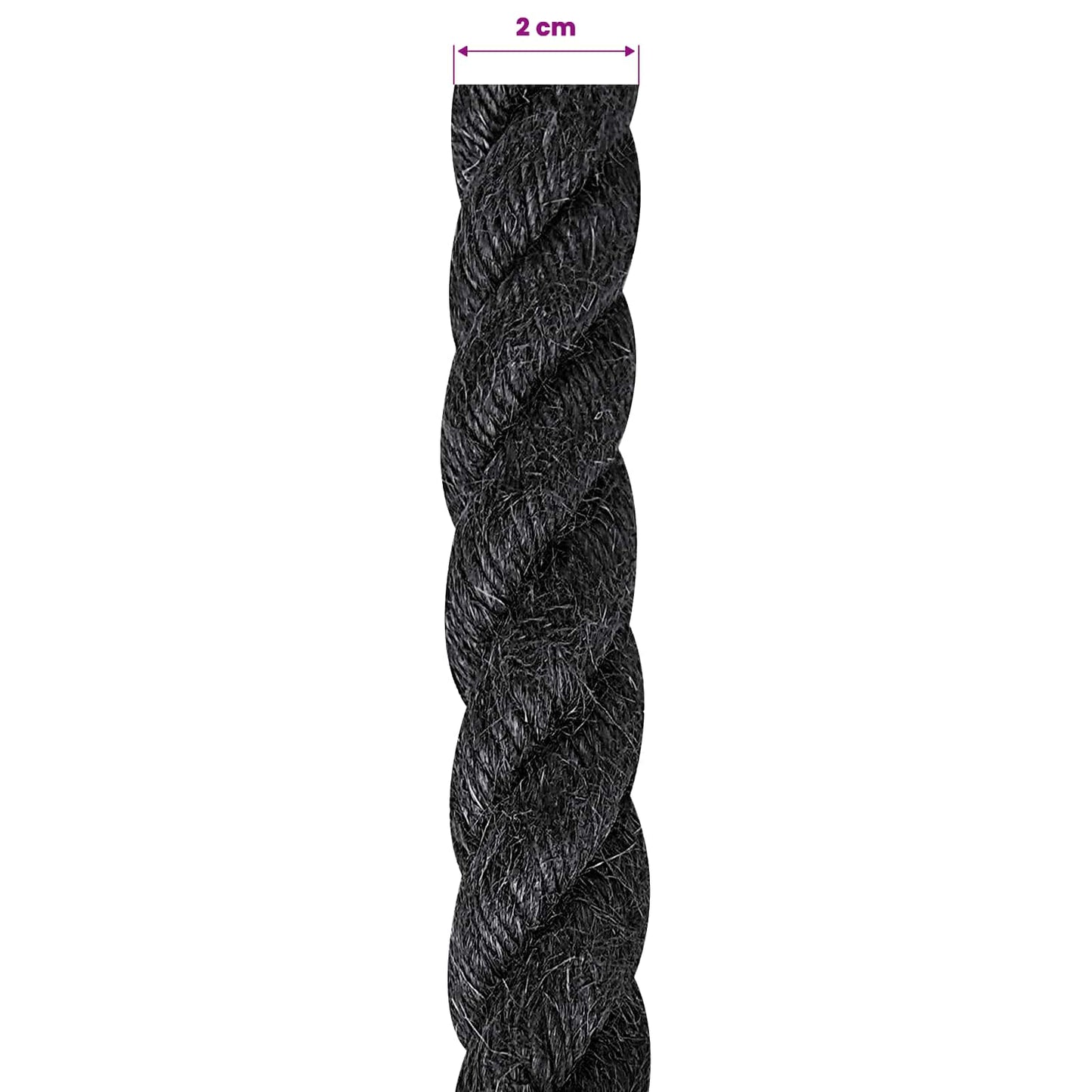 Juteseil 20 mm Schwarz 100% Tossa Jute