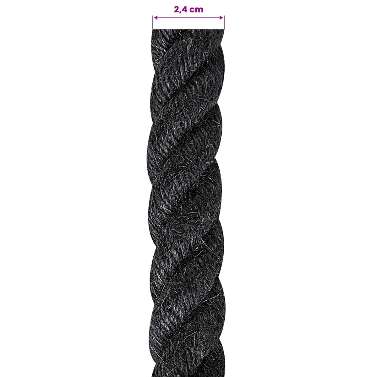 Juteseil 240 mm 25 m Schwarz 100% Tossa Jute