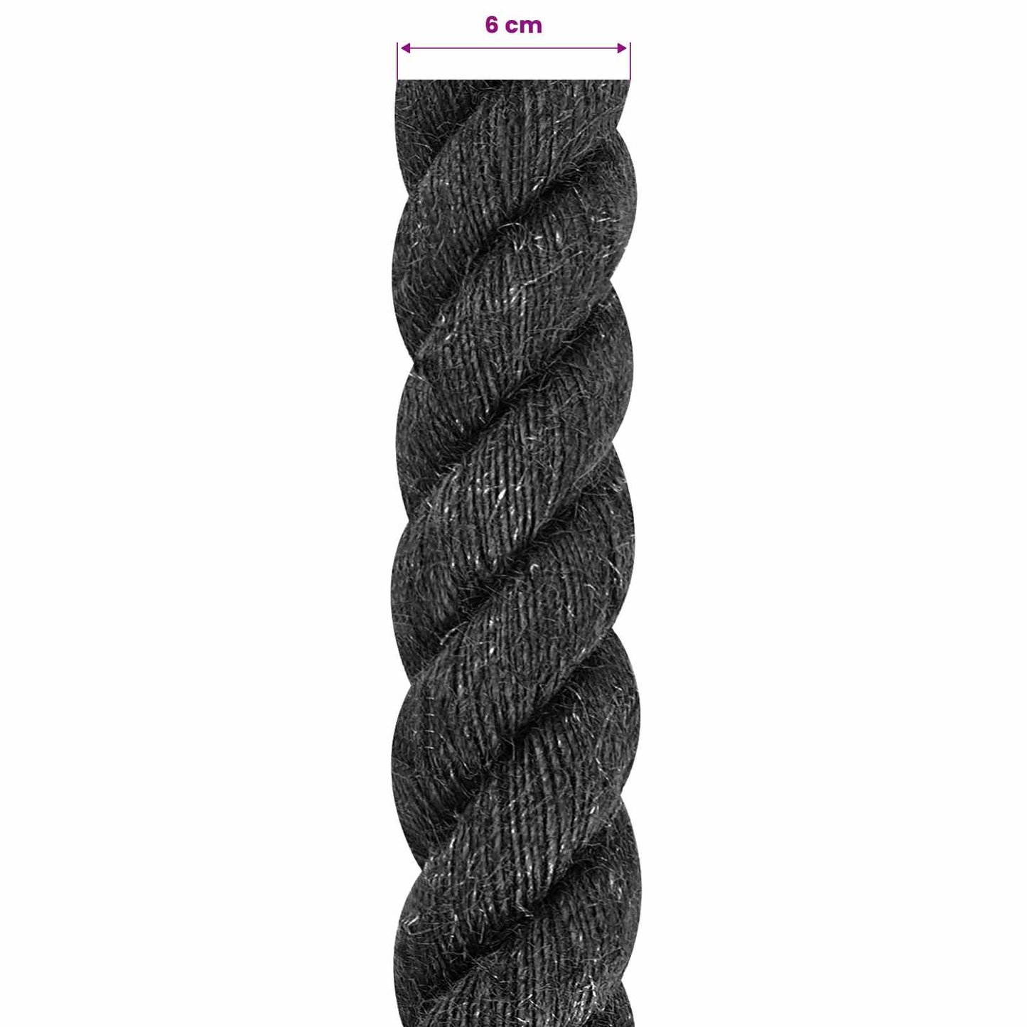Juteseil 60 mm Schwarz 100% Tossa Jute