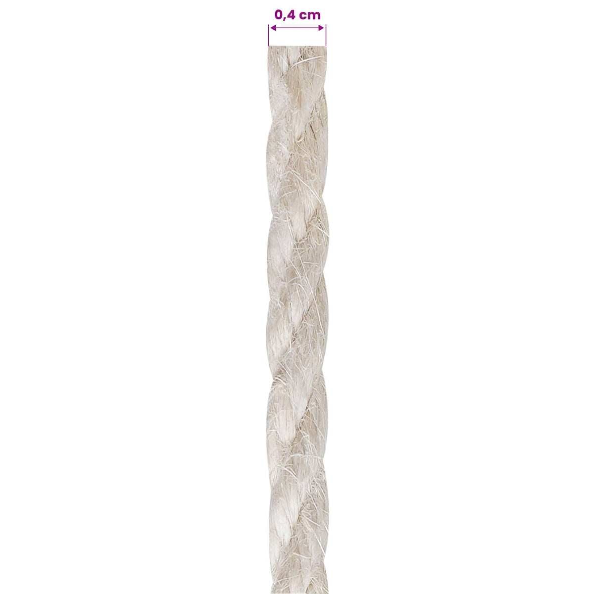 Juteschnur 40 mm 250 m Weiß 100% Tossa Jute