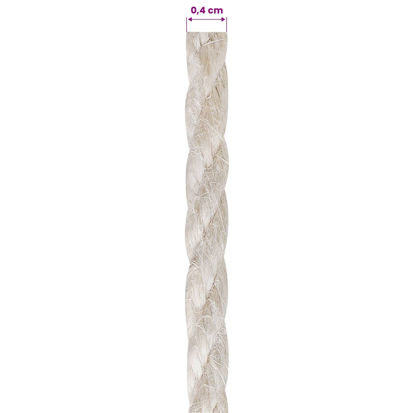 Juteschnur 4 mm Weiß 100% Tossa Jute