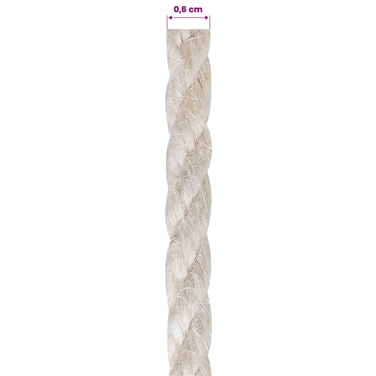 Juteseil 60 mm 100 m Weiß 100% Tossa Jute
