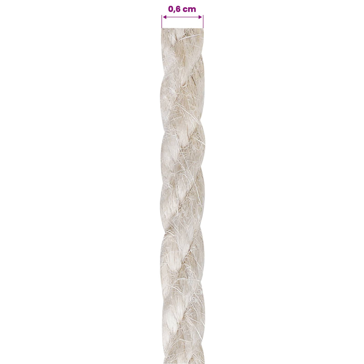 Juteseil 60 mm 250 m Weiß 100% Tossa Jute