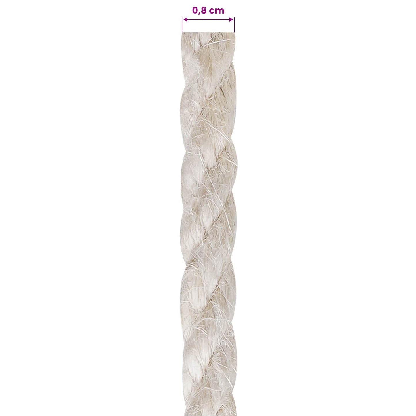 Juteseil 80 mm 100 m Weiß 100% Tossa Jute