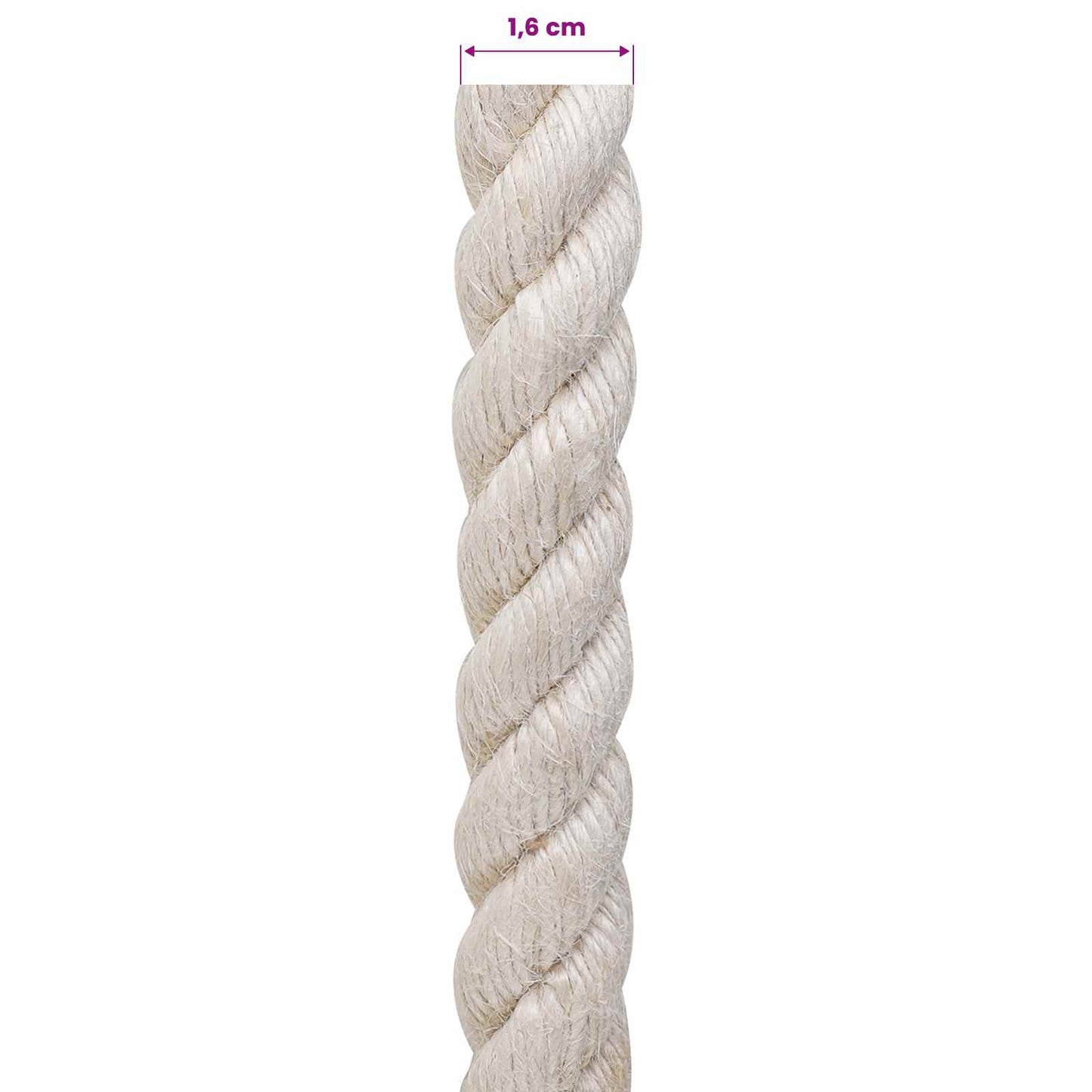 Juteseil 16 mm Weiß 100% Tossa Jute