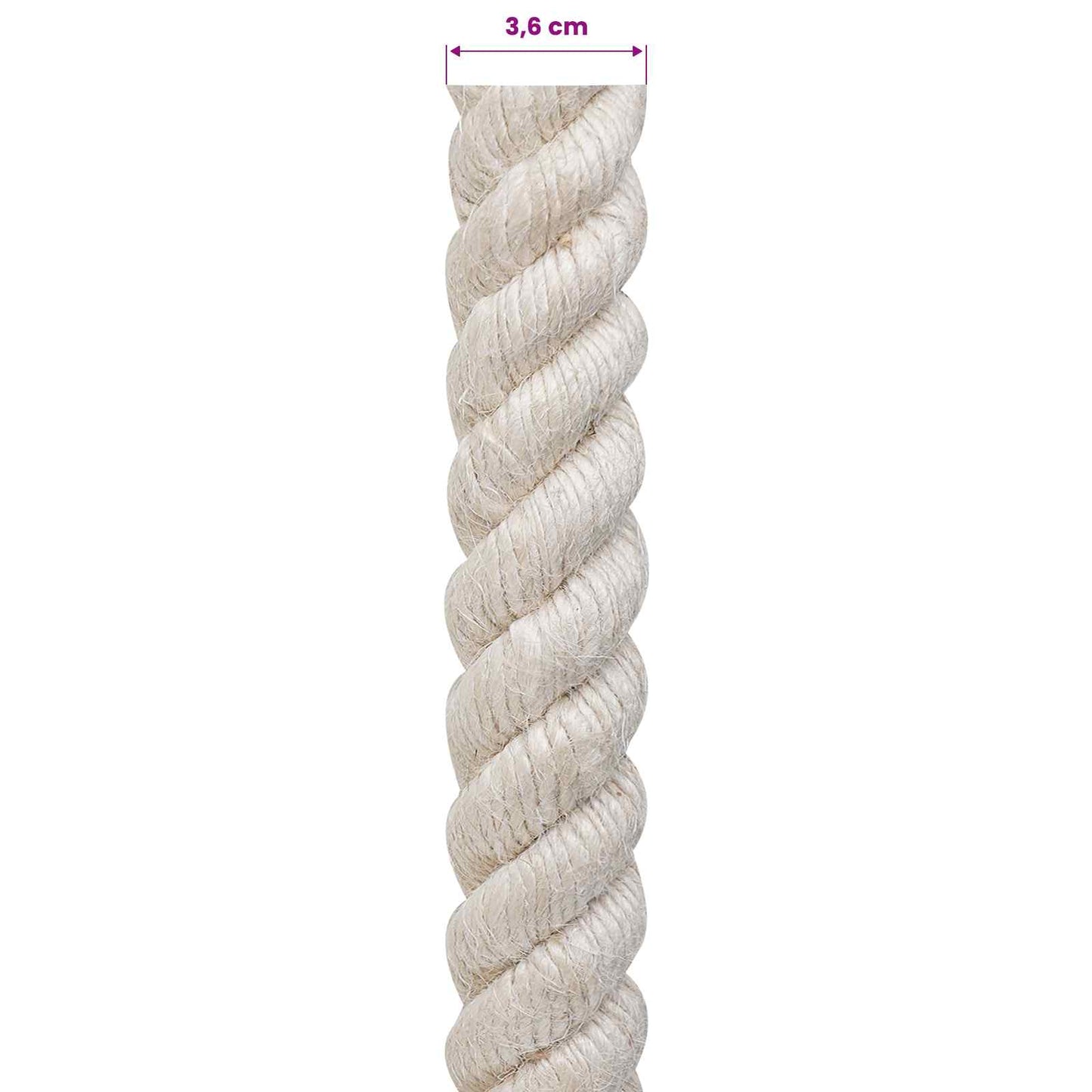 Juteseil 36 mm Weiß 100% Tossa Jute