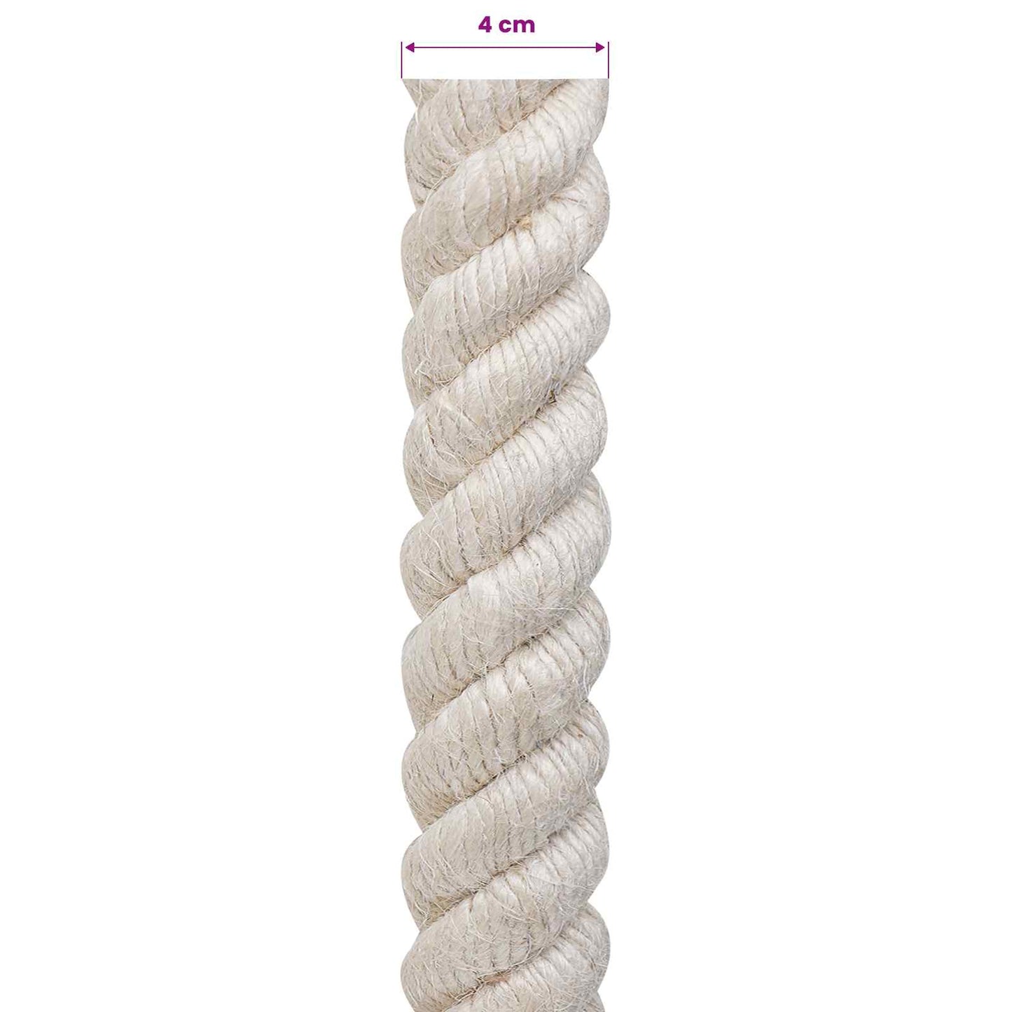 Juteseil 40 mm Weiß 100% Tossa Jute