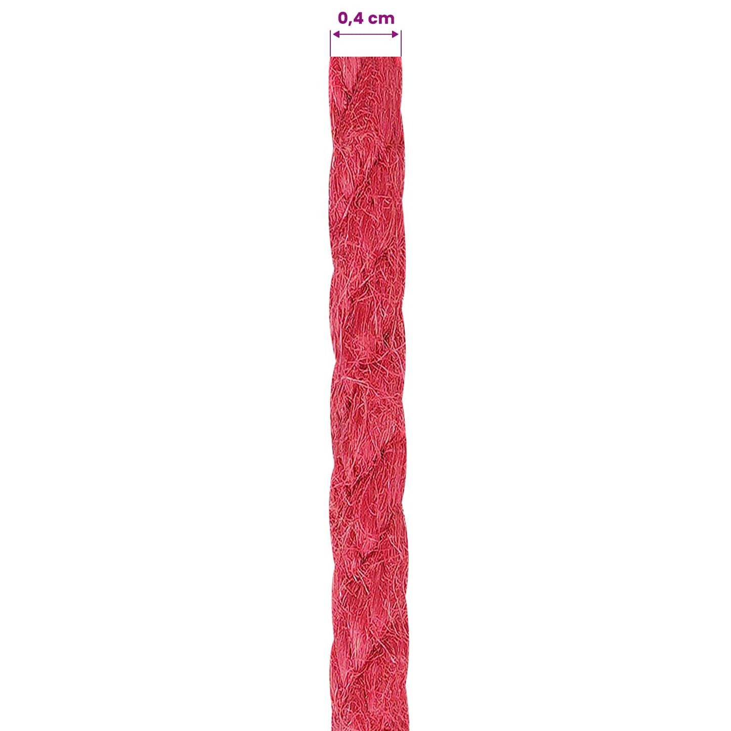4 mm Rot 100% Tossa Jute