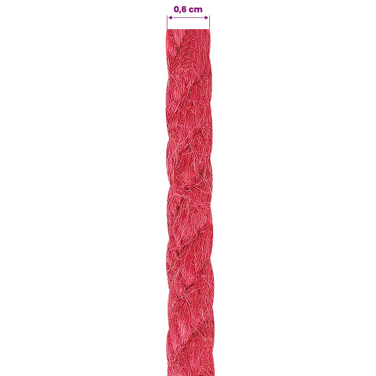 Juteseil 6 mm Rot 100% Tossa Jute