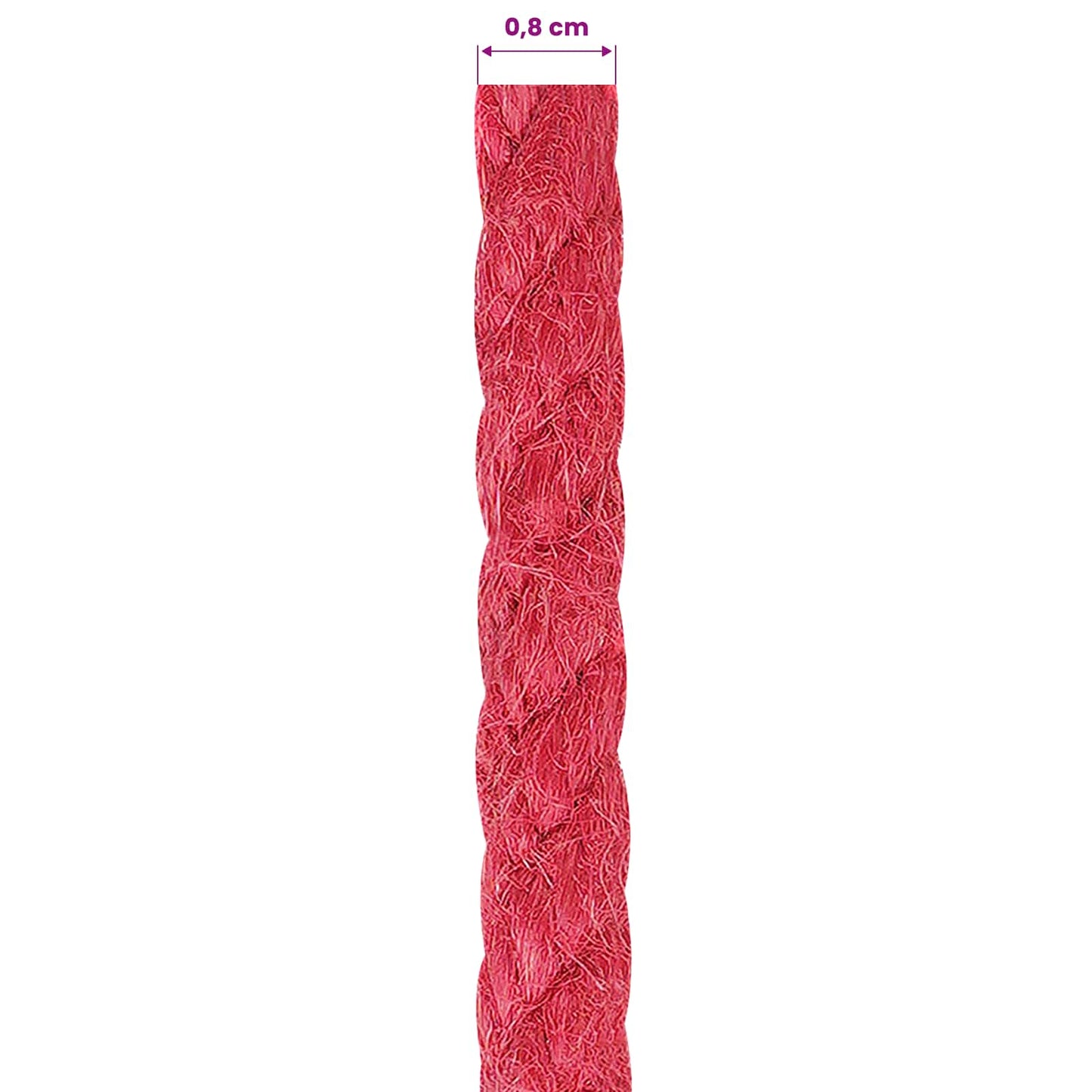 Juteseil 8 mm Rot 100% Tossa Jute