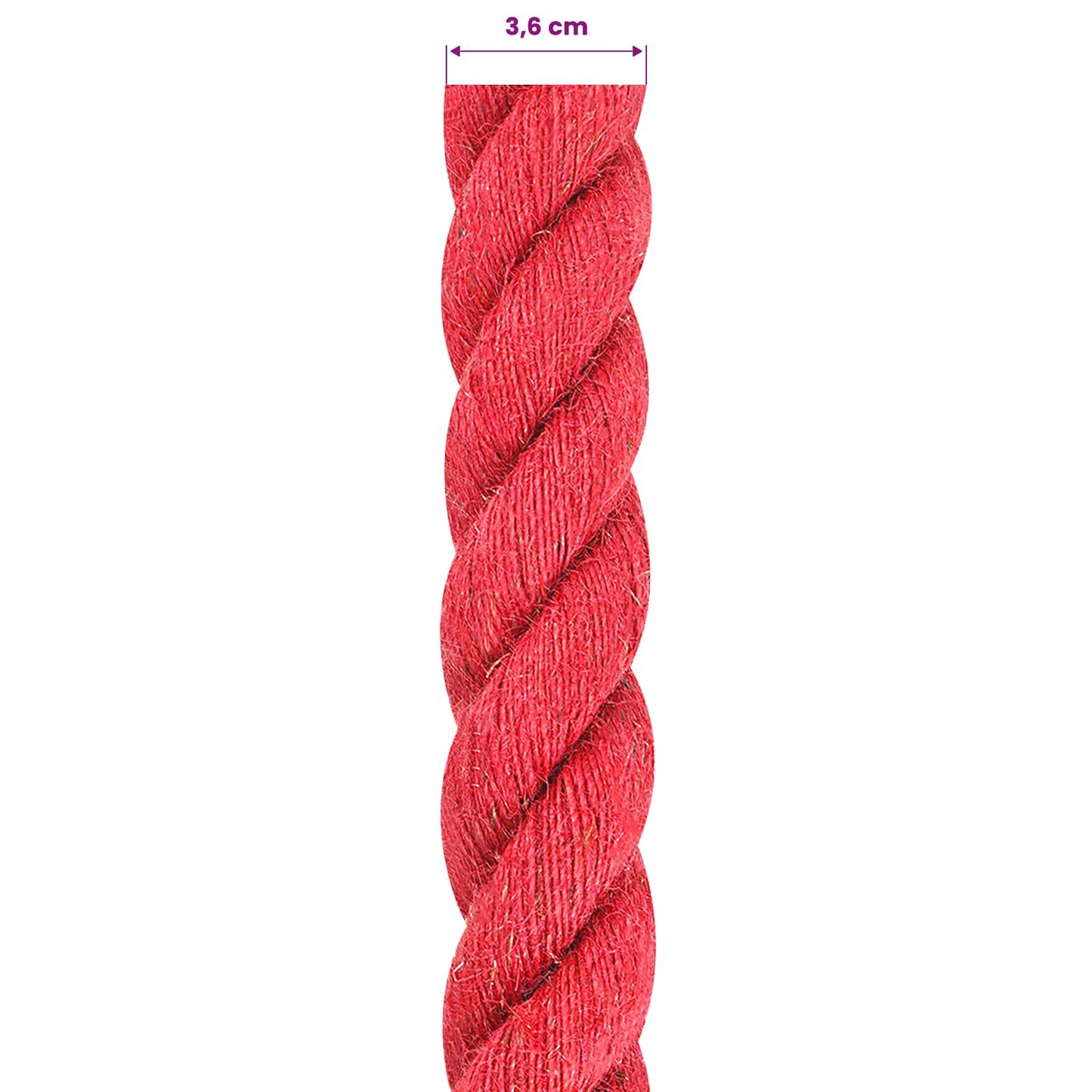 Juteseil 36 mm Rot 100% Tossa Jute