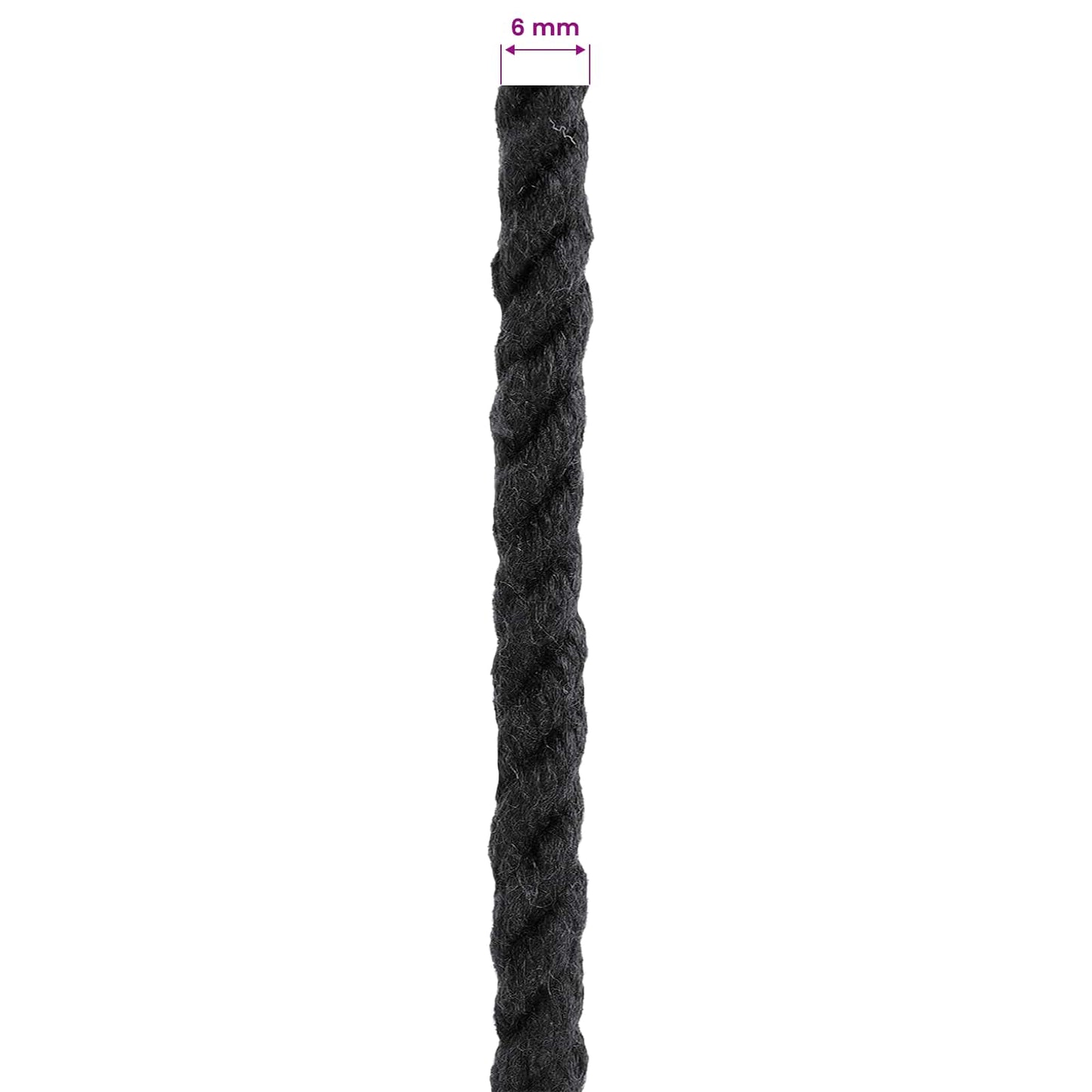 Baumwollseil 6 mm 50 m Schwarz 100% Baumwolle
