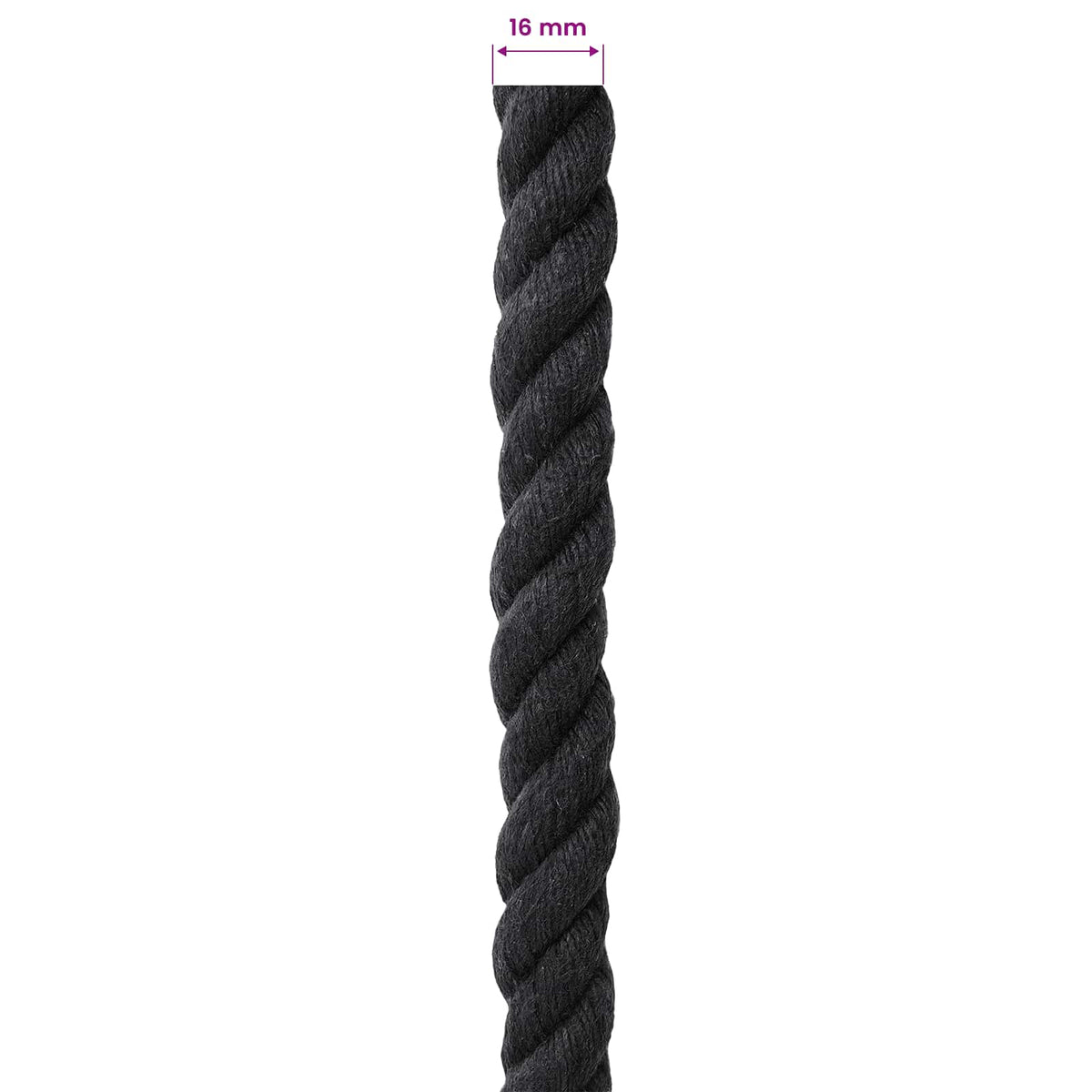 Baumwollseil 16 mm 100 m Schwarz 100% Baumwolle
