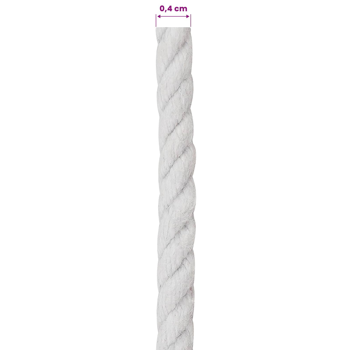 Baumwollzwirn 4 mm 50 m Weiß 100% Baumwolle