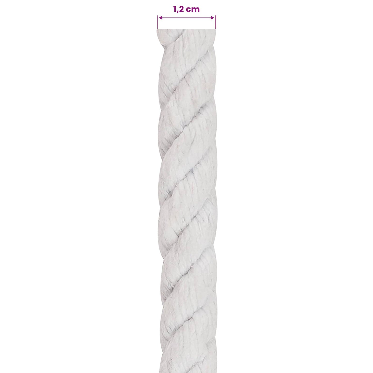 Baumwollseil 12 mm 25 m Weiß 100% Baumwolle