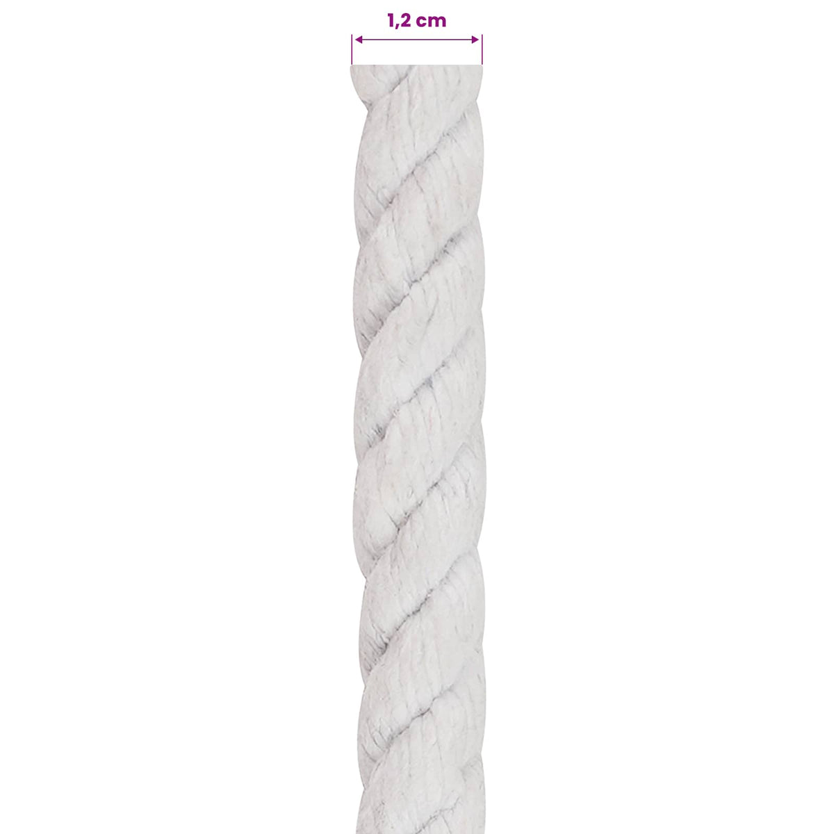 Baumwollseil 12 mm 100 m Weiß 100% Baumwolle