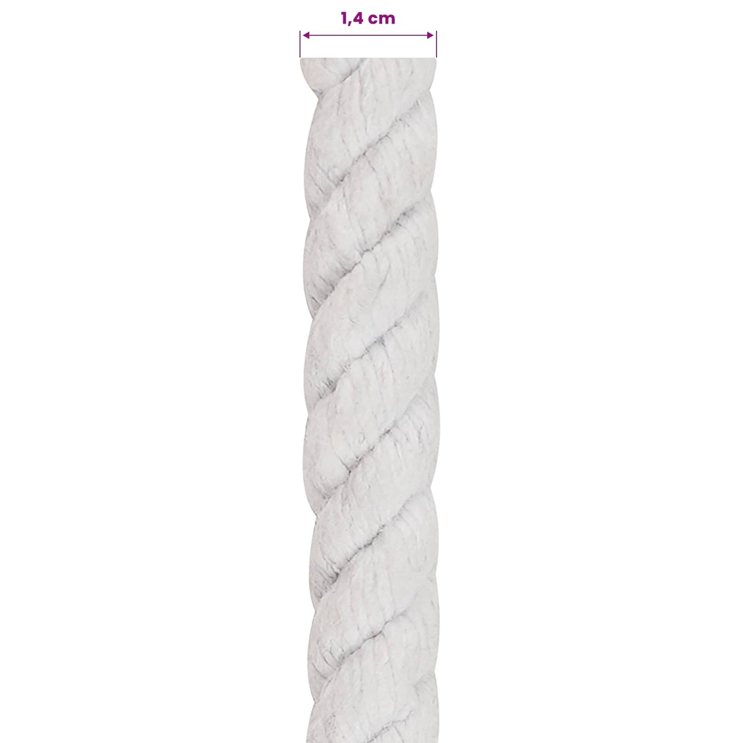 Baumwollseil 14 mm 100 m Weiß 100% Baumwolle
