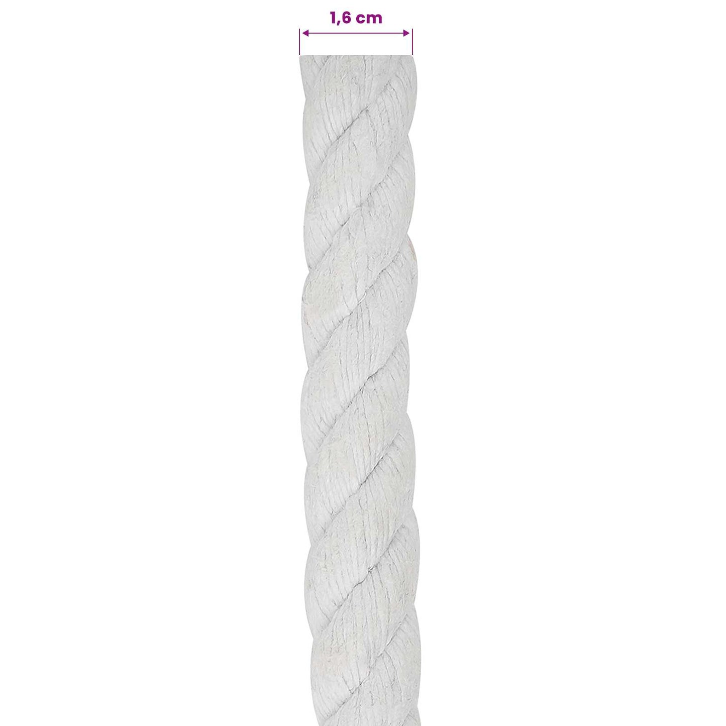 Baumwollseil 16 mm 50 m Weiß 100% Baumwolle