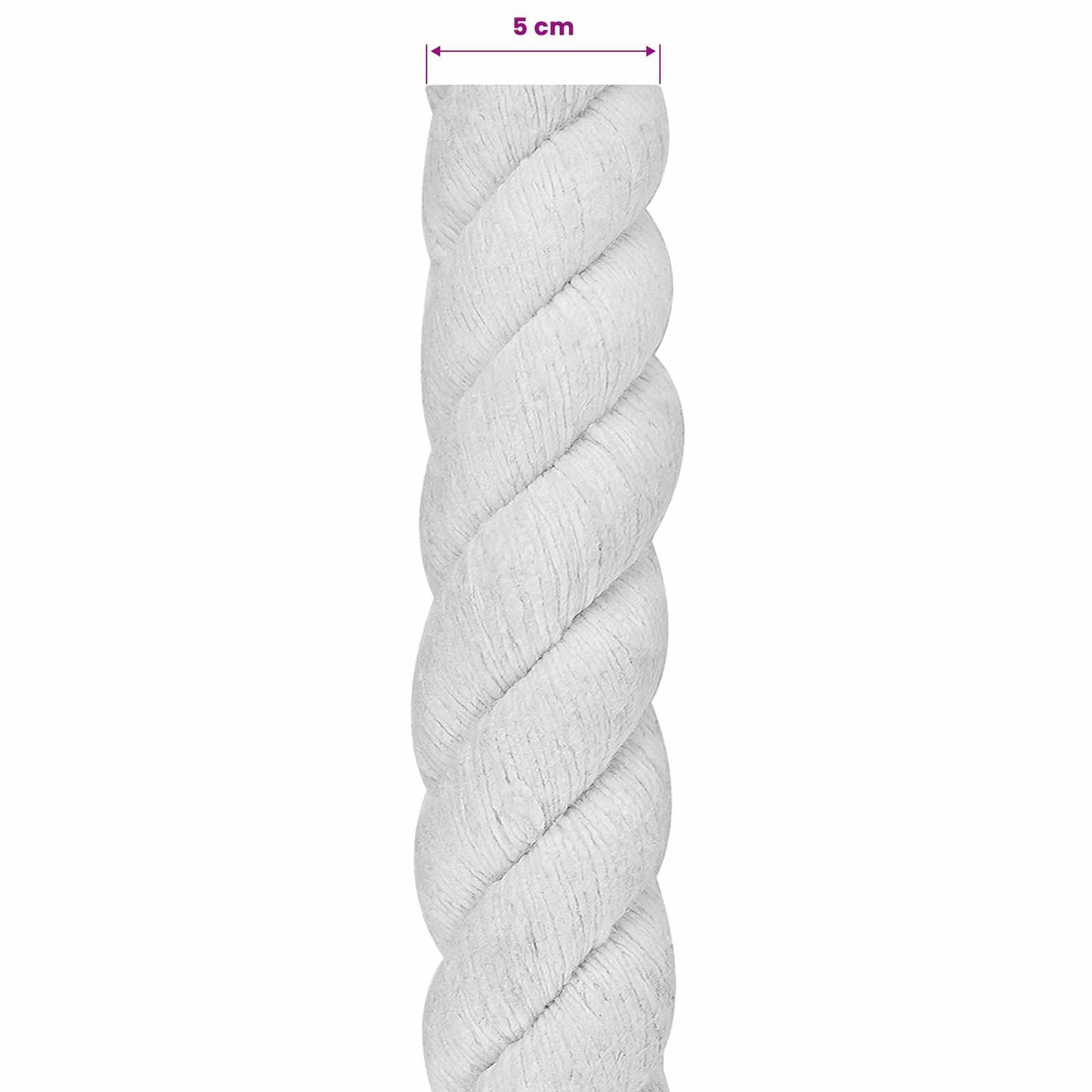 Baumwollseil 50 mm 10 m Weiß 100% Baumwolle
