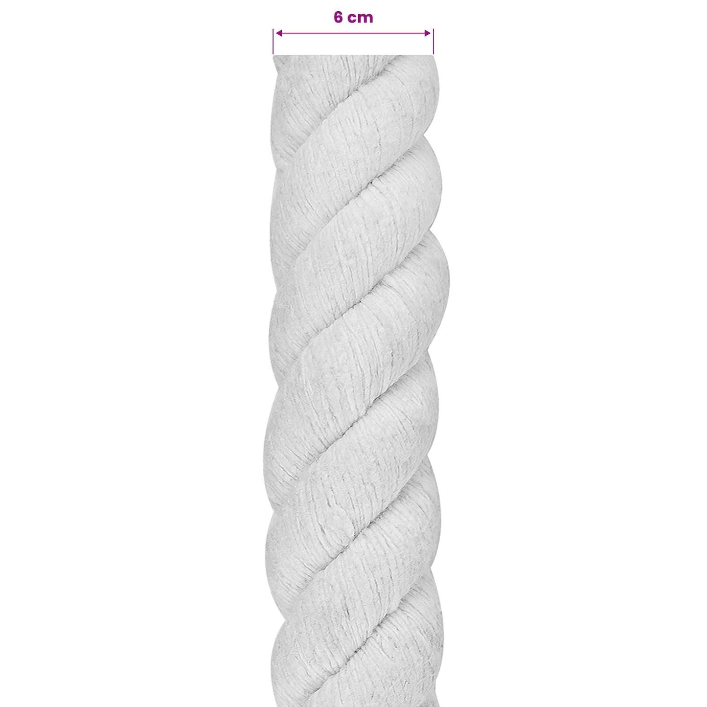Baumwollseil 60 mm 10 m Weiß 100% Baumwolle