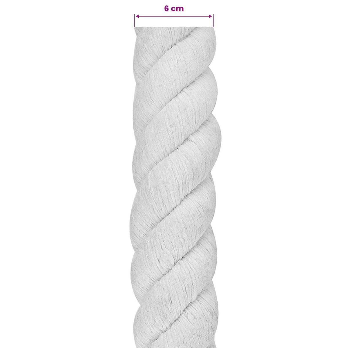 Baumwollseil 60 mm 10 m Weiß 100% Baumwolle