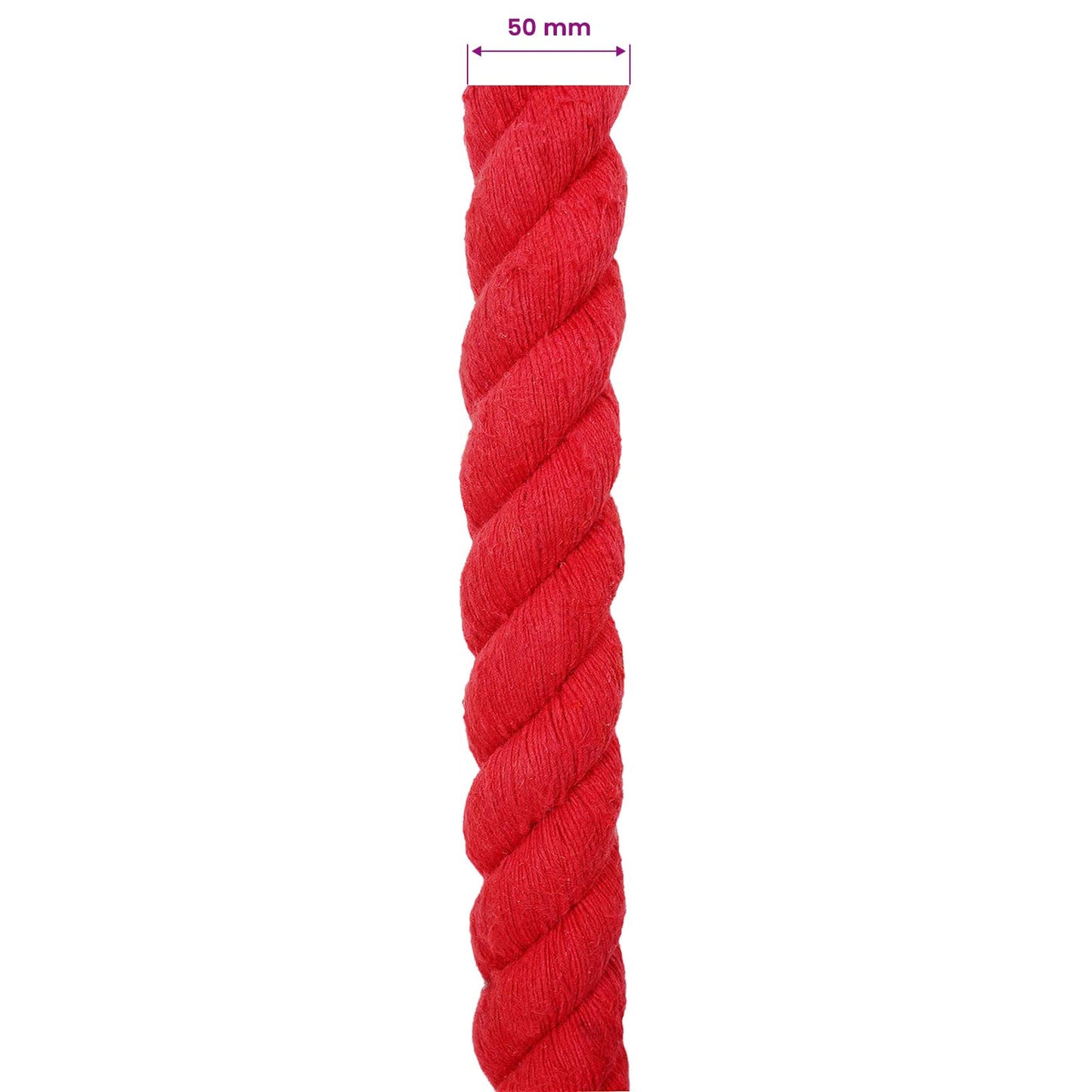 Baumwollseil 50 mm 10 m Rot 100% Baumwolle