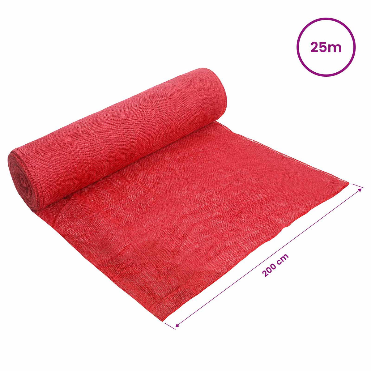 Juterolle 200 x 2500 cm Rot