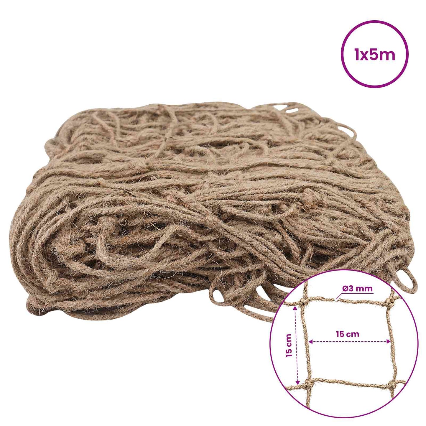 Jute Pflanzenstütznetz Natur 1 x 5 m 100% Tossa Jute