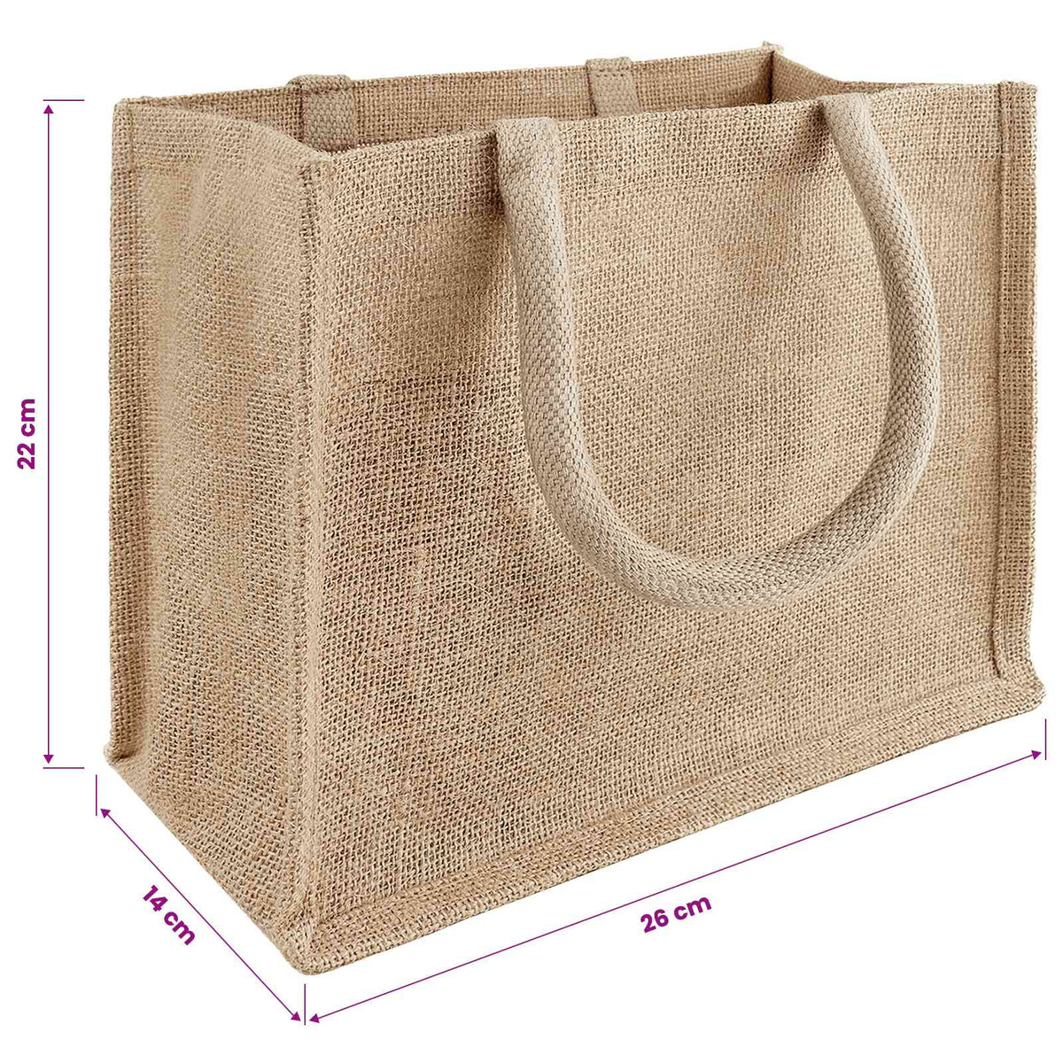 Jute-Handtaschen 5 Natur 26 x 22 x 14 cm 100% Tossa-Jute