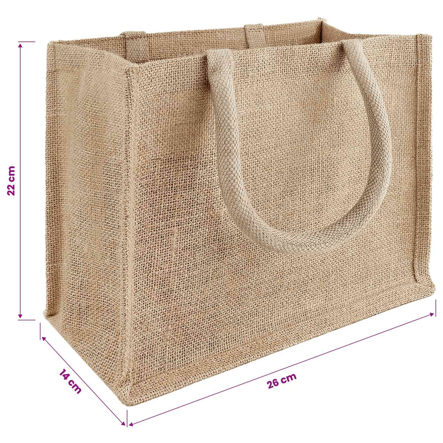 Jute-Handtaschen 50 Natur 26 x 22 x 14 cm 100% Tossa-Jute