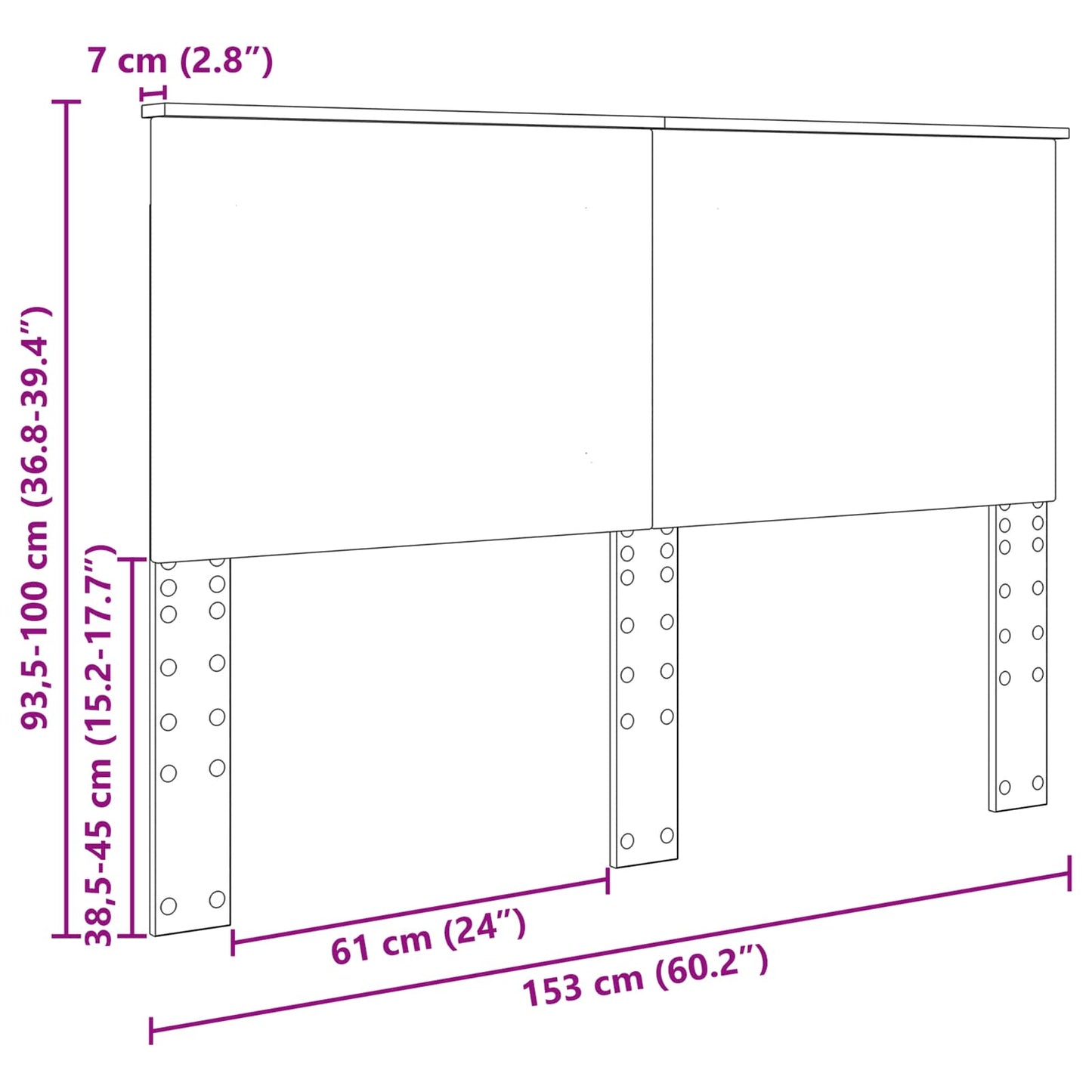 Kopfteil Weiß 100 cm Holzwerkstoff