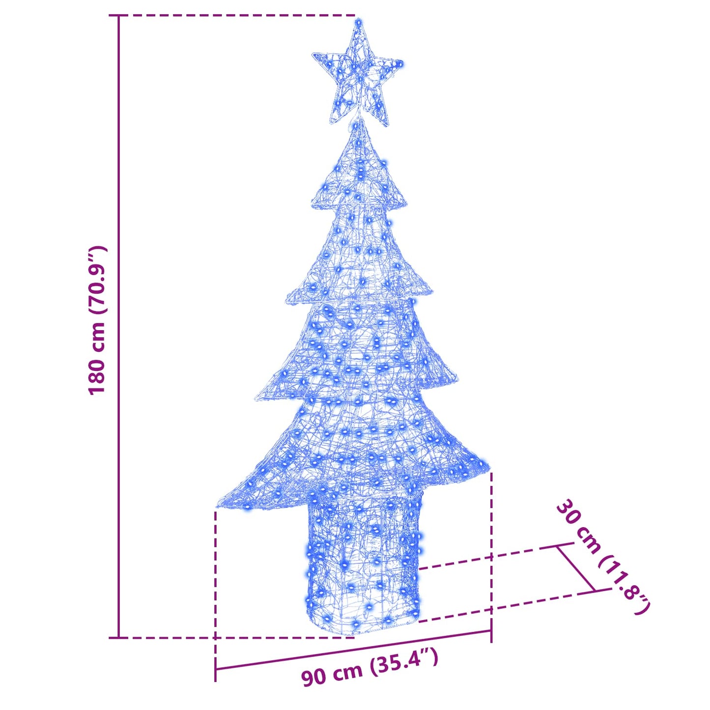 Weihnachtsbaum 240 LEDs Blau 180 cm Acryl