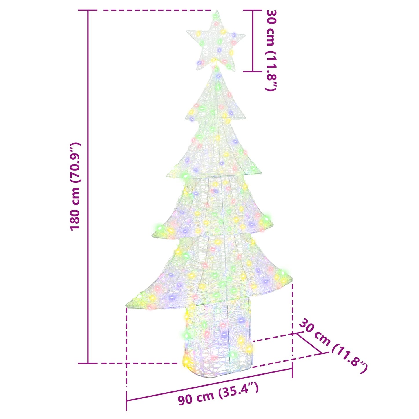 Weihnachtsbaum 240 LEDs Mehrfarbig 180 cm Acryl