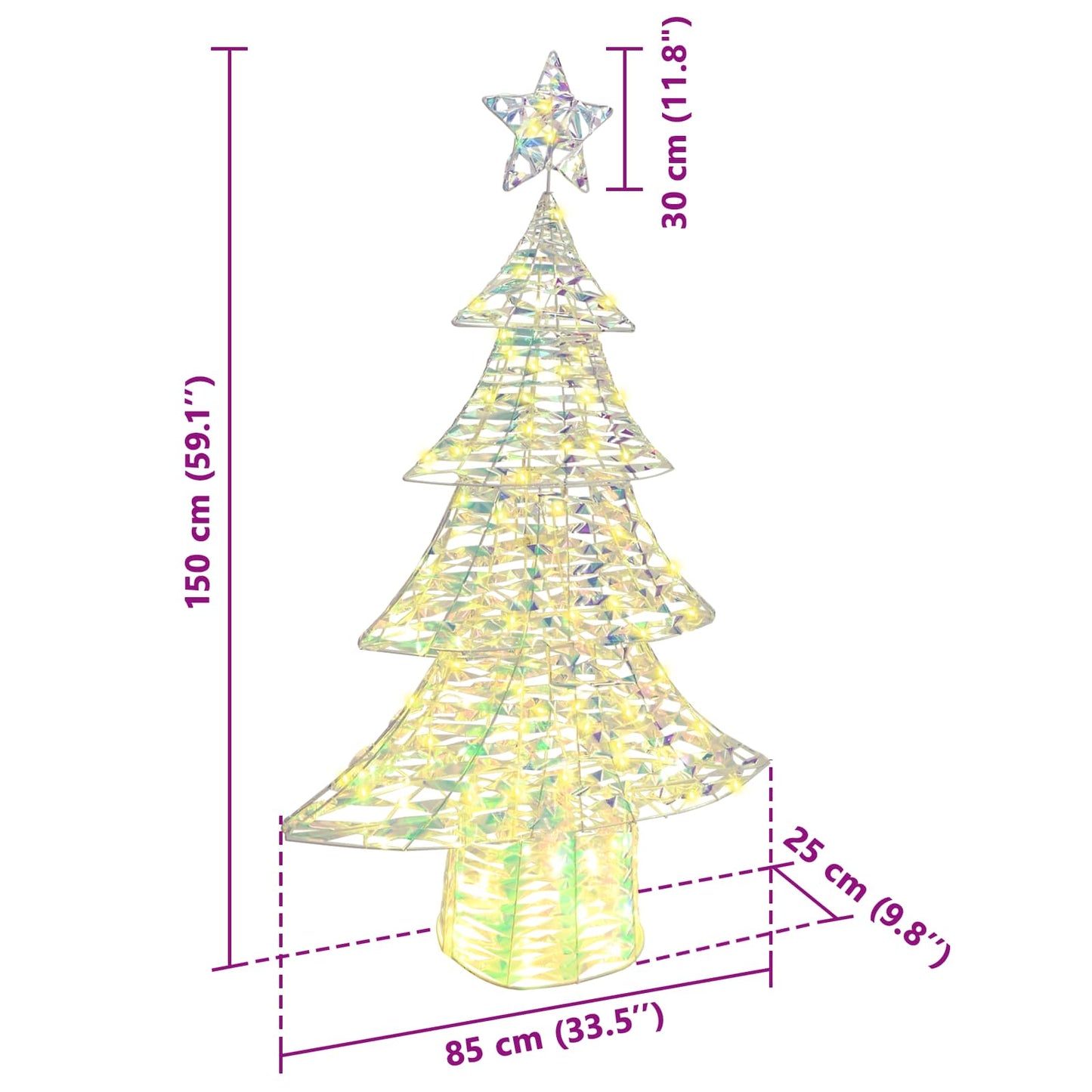 Weihnachtsbaum 160 LEDs Warmweiß 150 cm PET