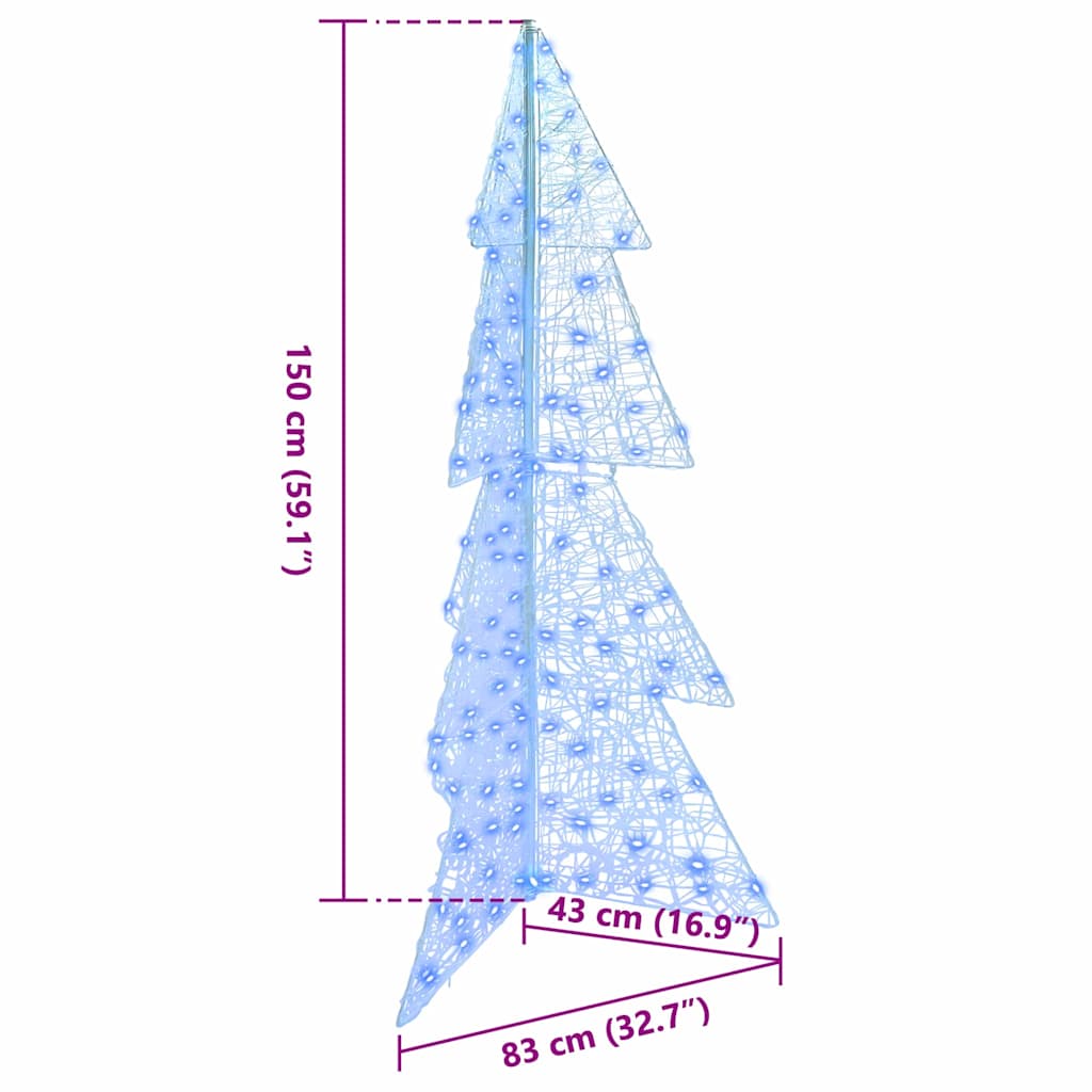 Weihnachtsbaum 160 LEDs Blau 150 cm Acryl