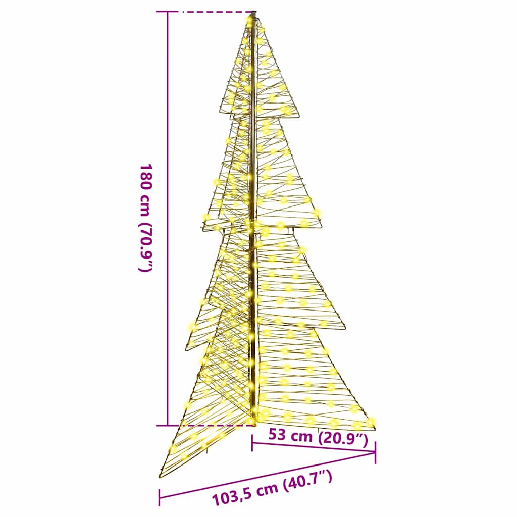 Weihnachtsbaum 240 LEDs Warmes Weiß 180 cm Rattan